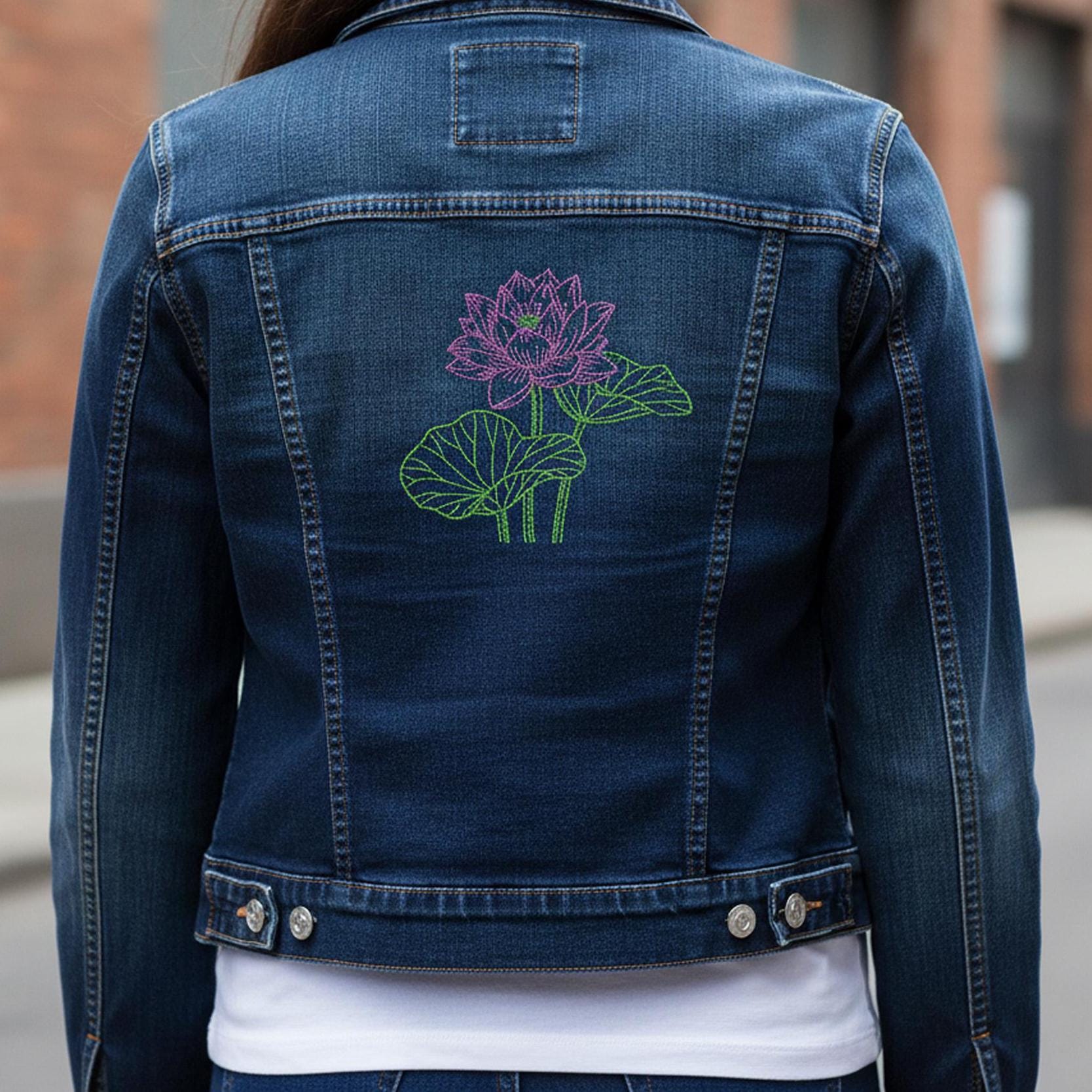 Serene Lotus Flower Machine Embroidery Design main preview