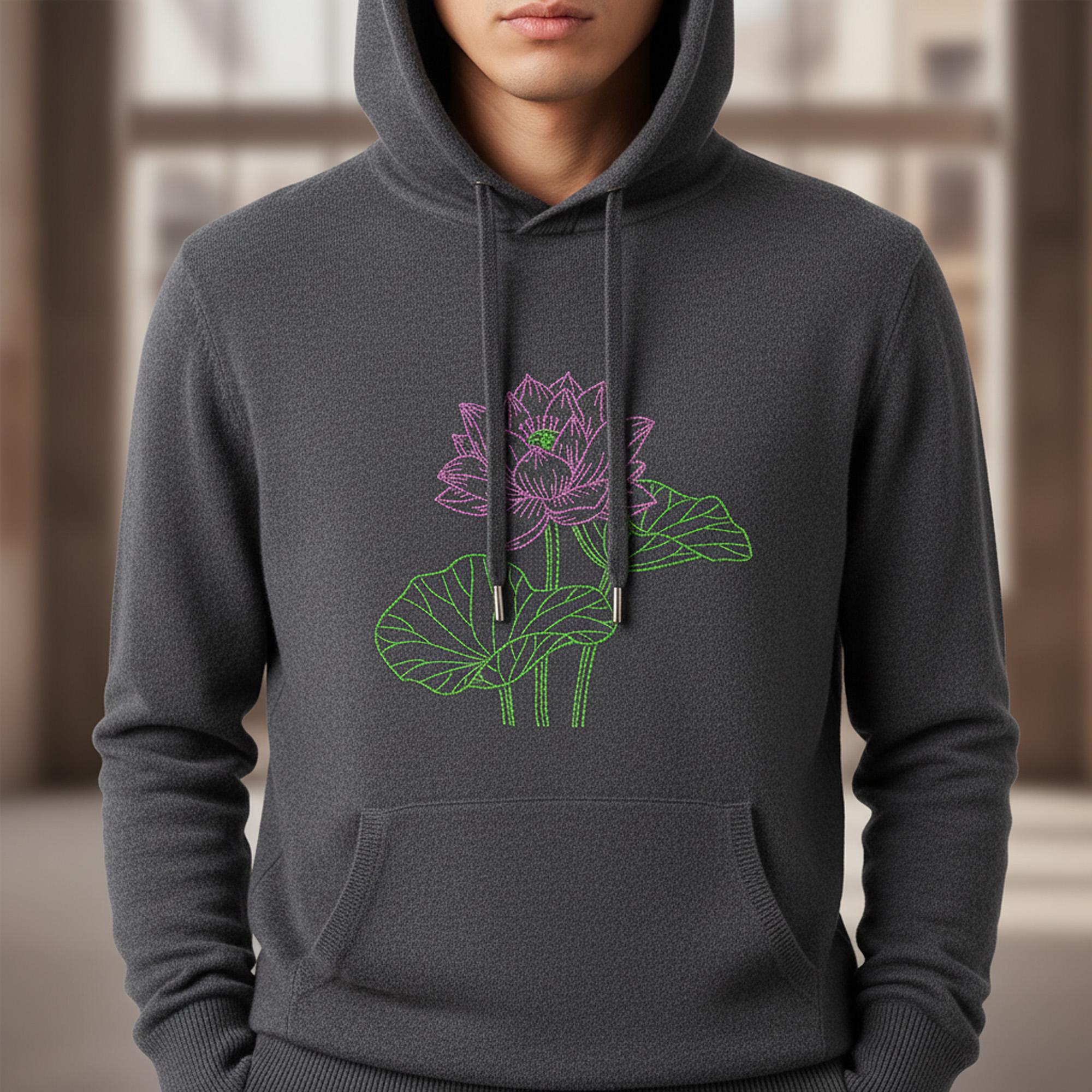 Serene Lotus Flower Machine Embroidery Design mockup preview 2