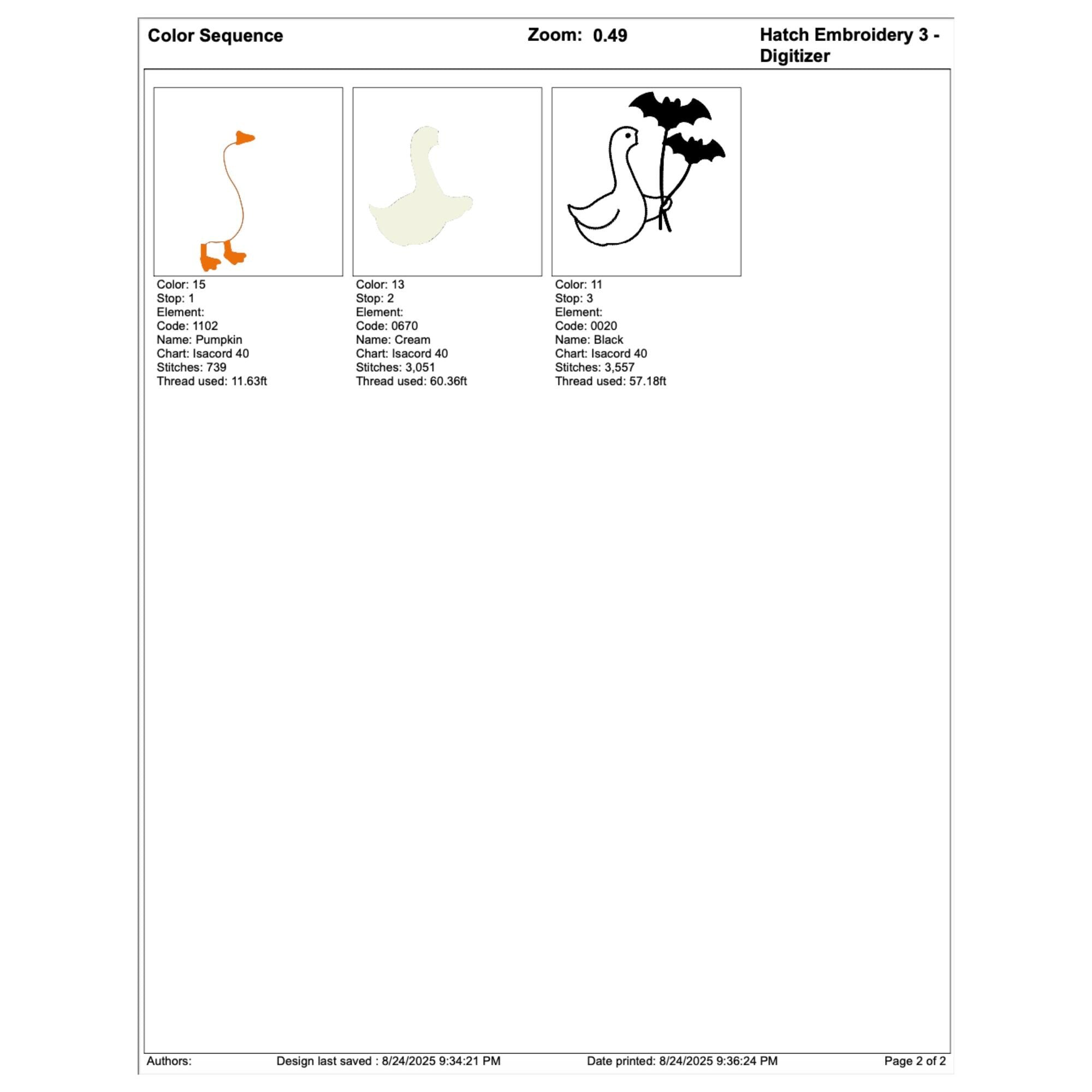 Silly Goose Bat Halloween Embroidery mockup preview 8