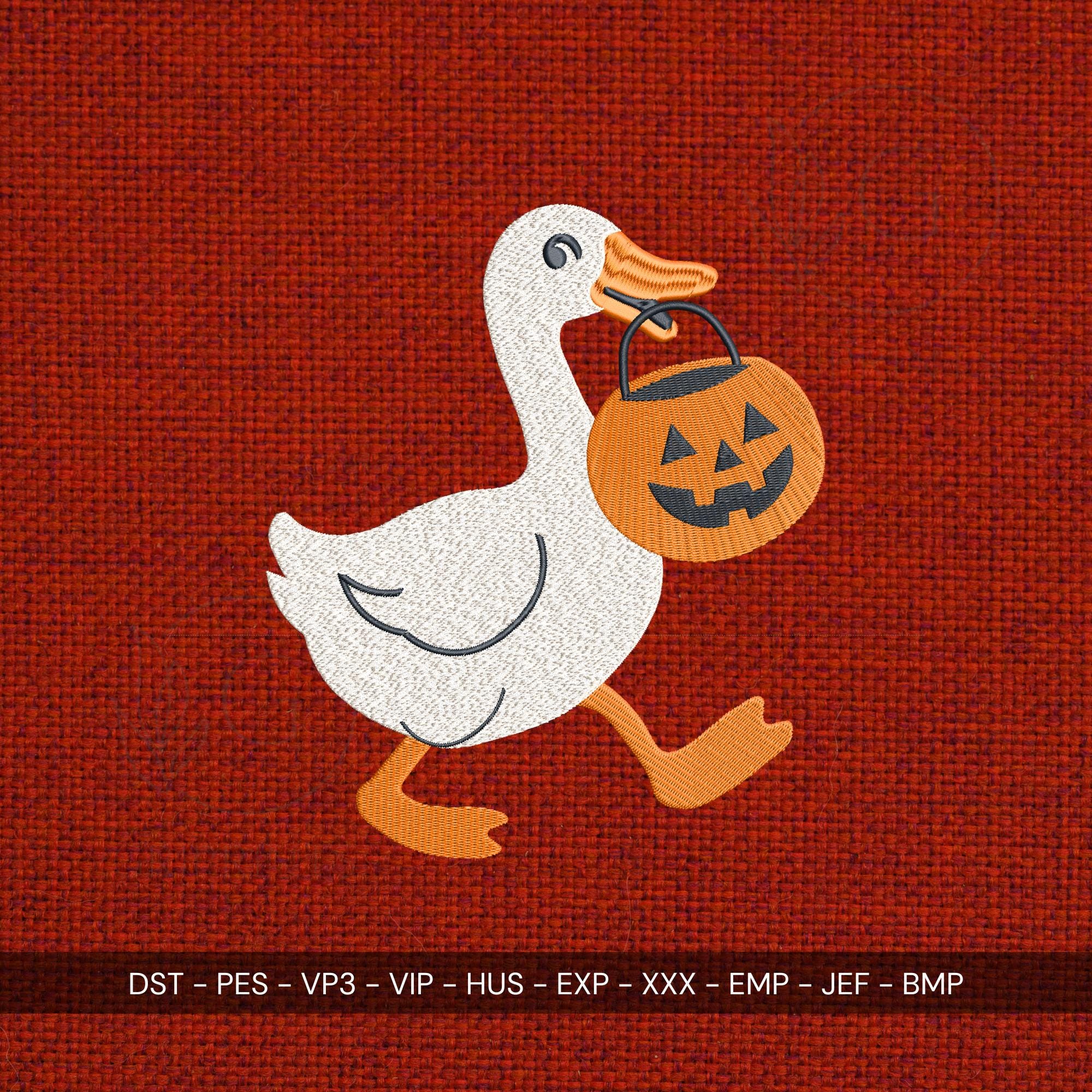 size chart for Silly Goose Pumpkin Halloween Embroidery