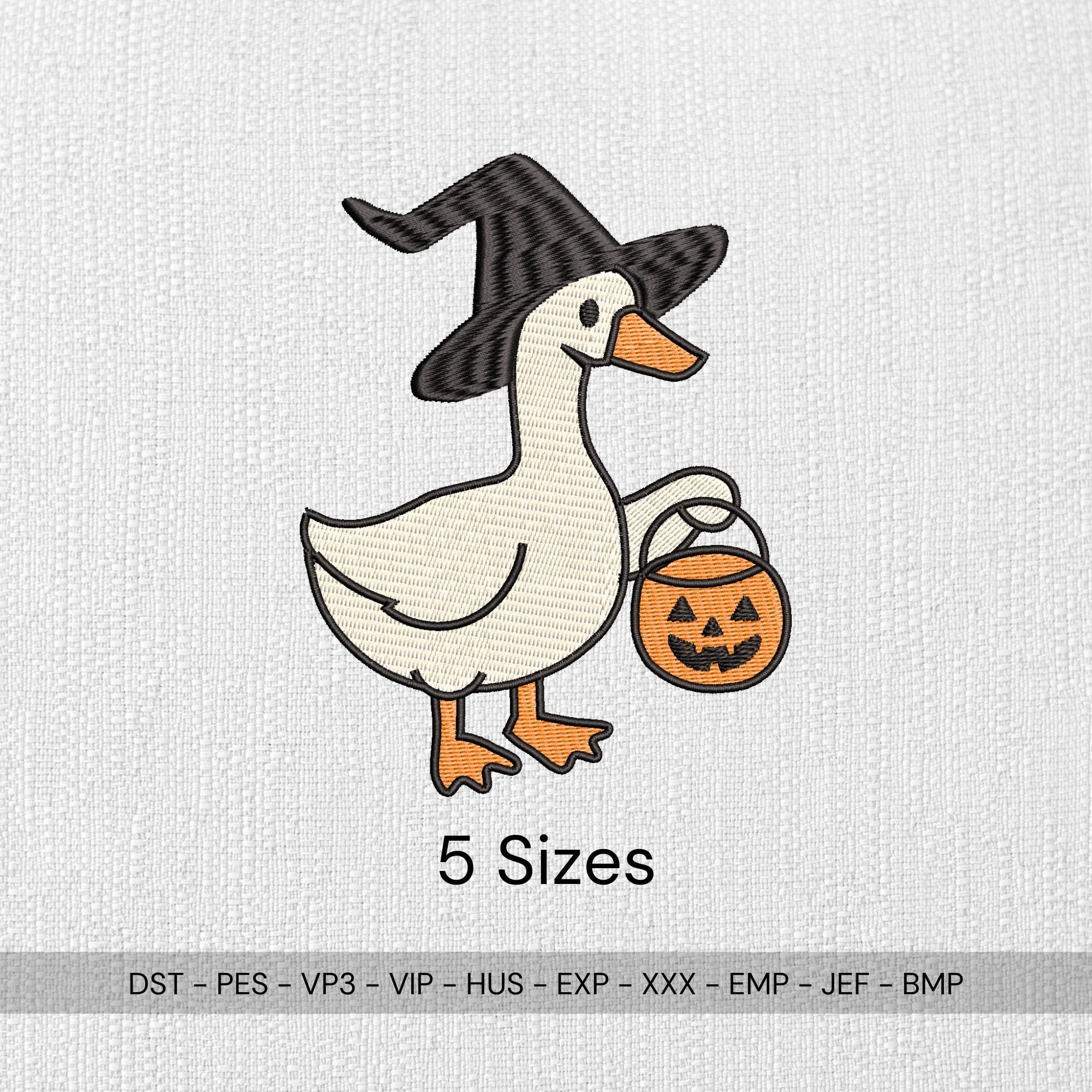 size chart for Silly Goose Witch Hat Embroidery