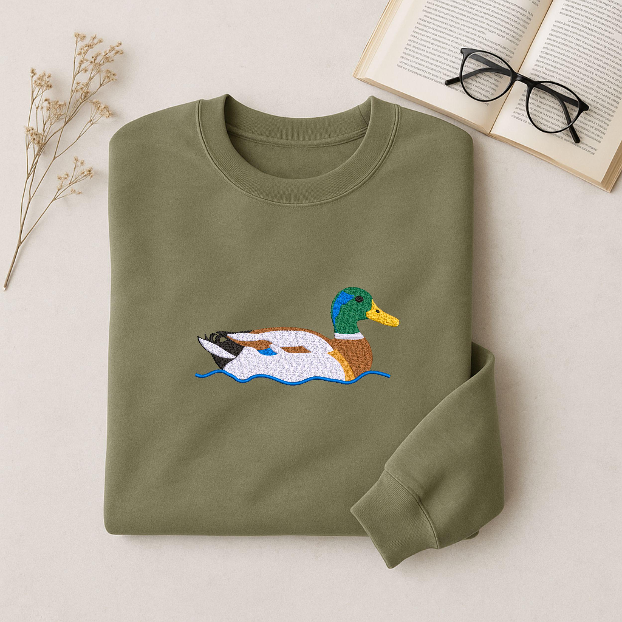 Swimming Mallard Duck Machine Embroidery Design main preview