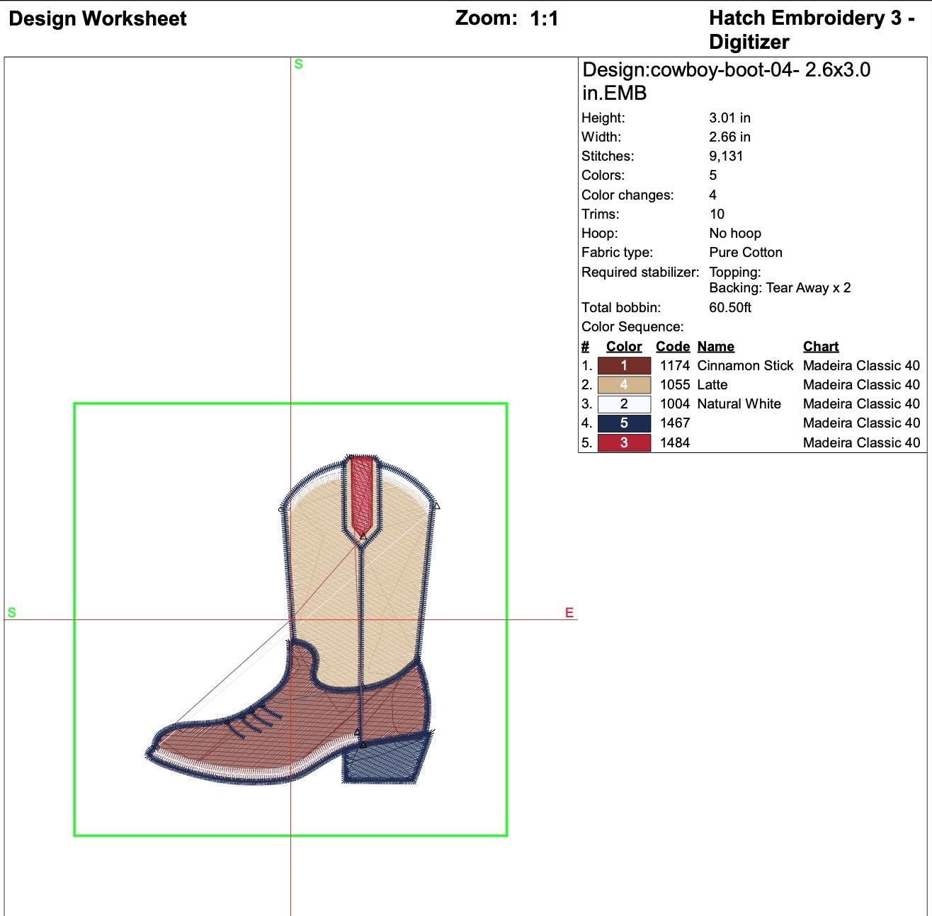 Cowboy Boot Embroidery Design mockup preview 8