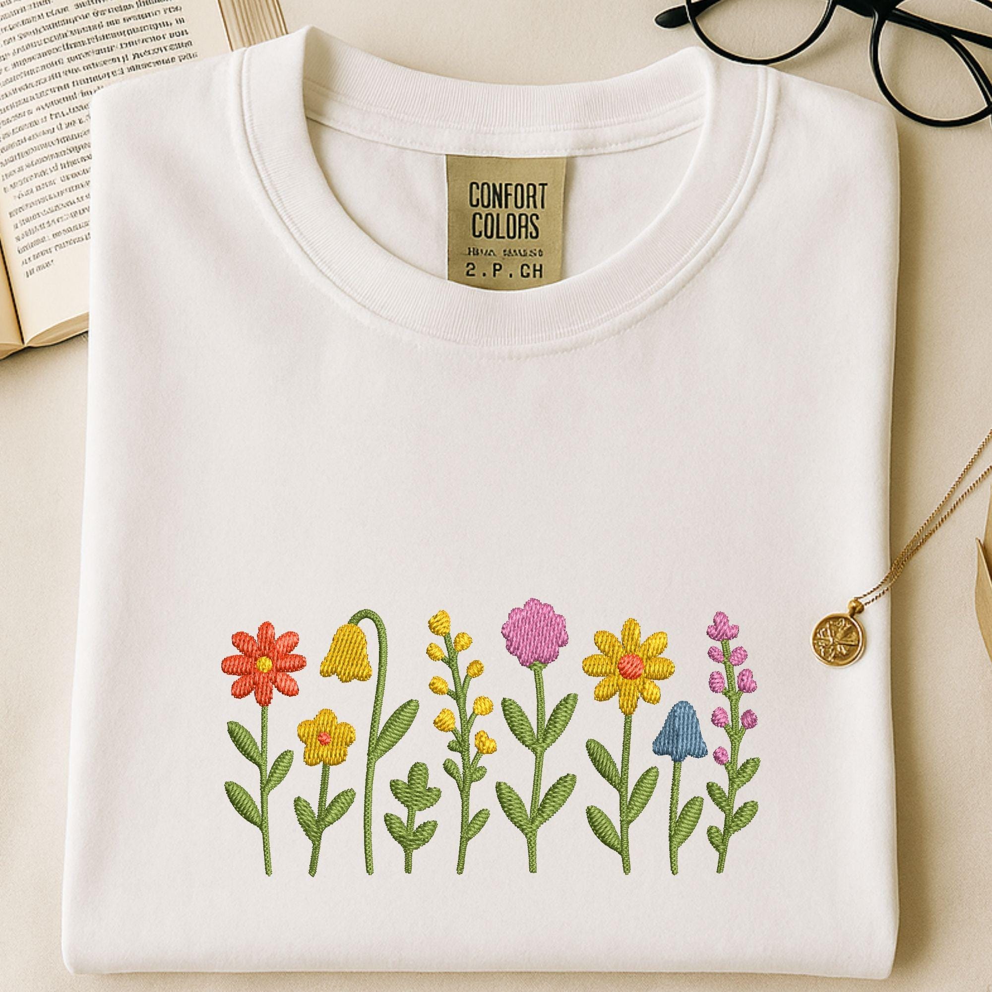Wildflower Floral Border Machine Embroidery Design main preview