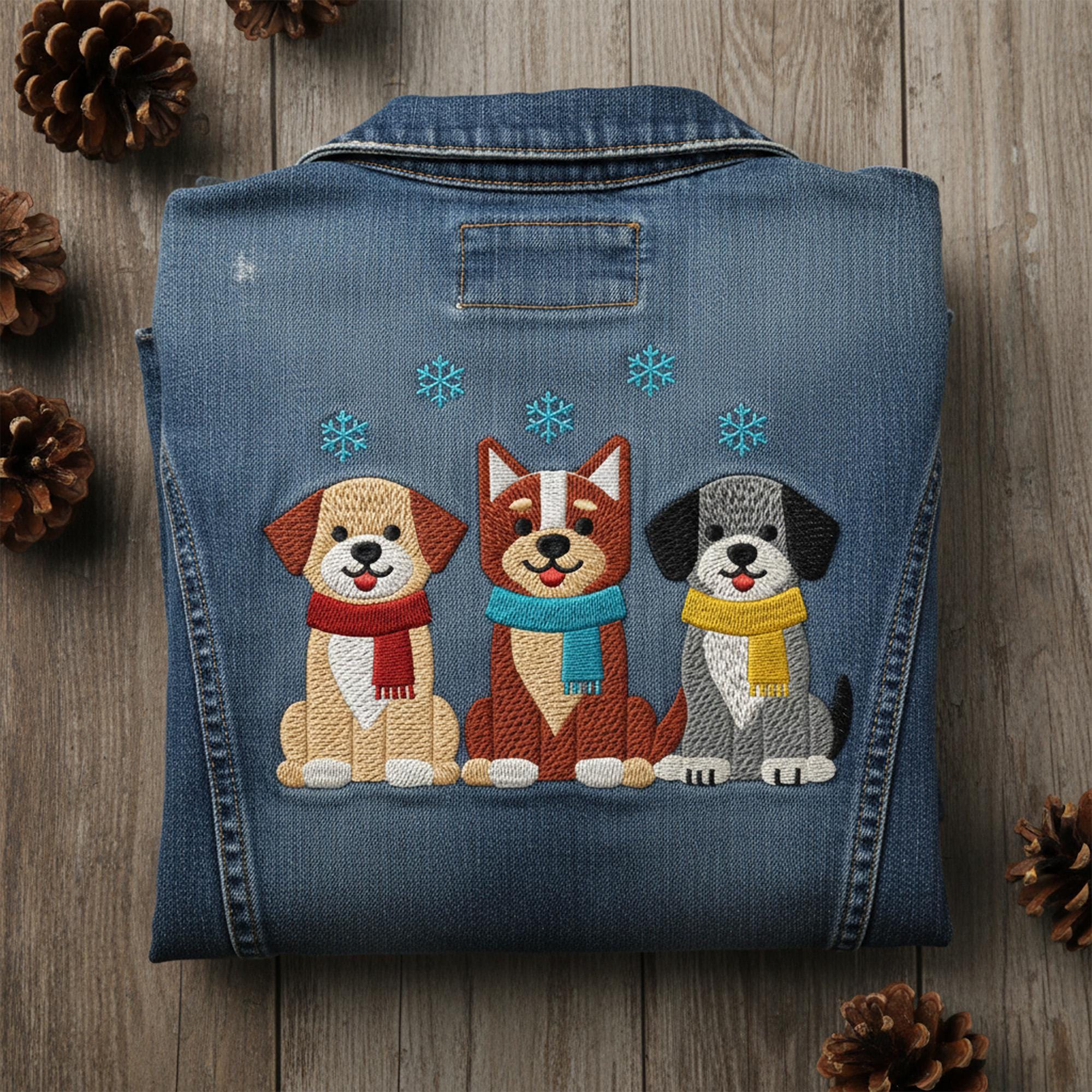 Winter Dogs Puppies Embroidery main preview
