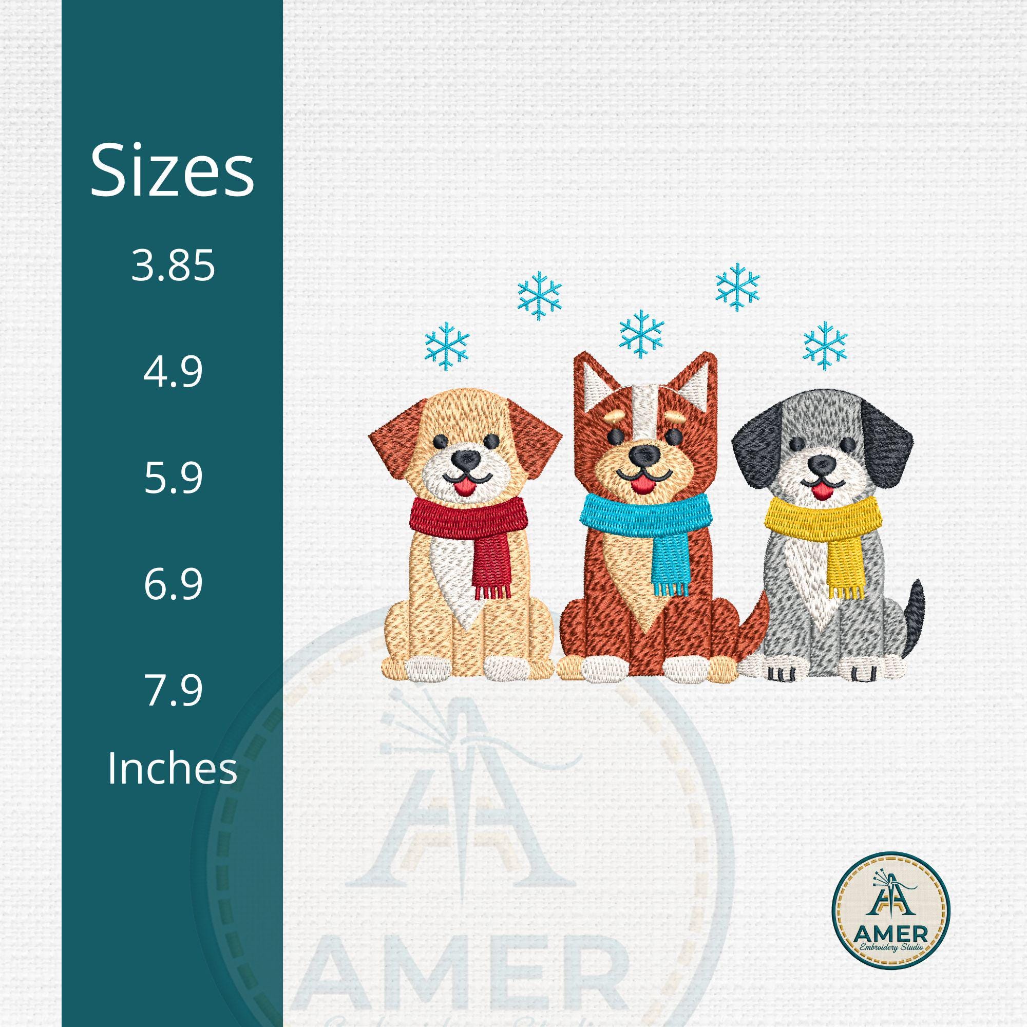 Winter Dogs Puppies Embroidery mockup preview 2