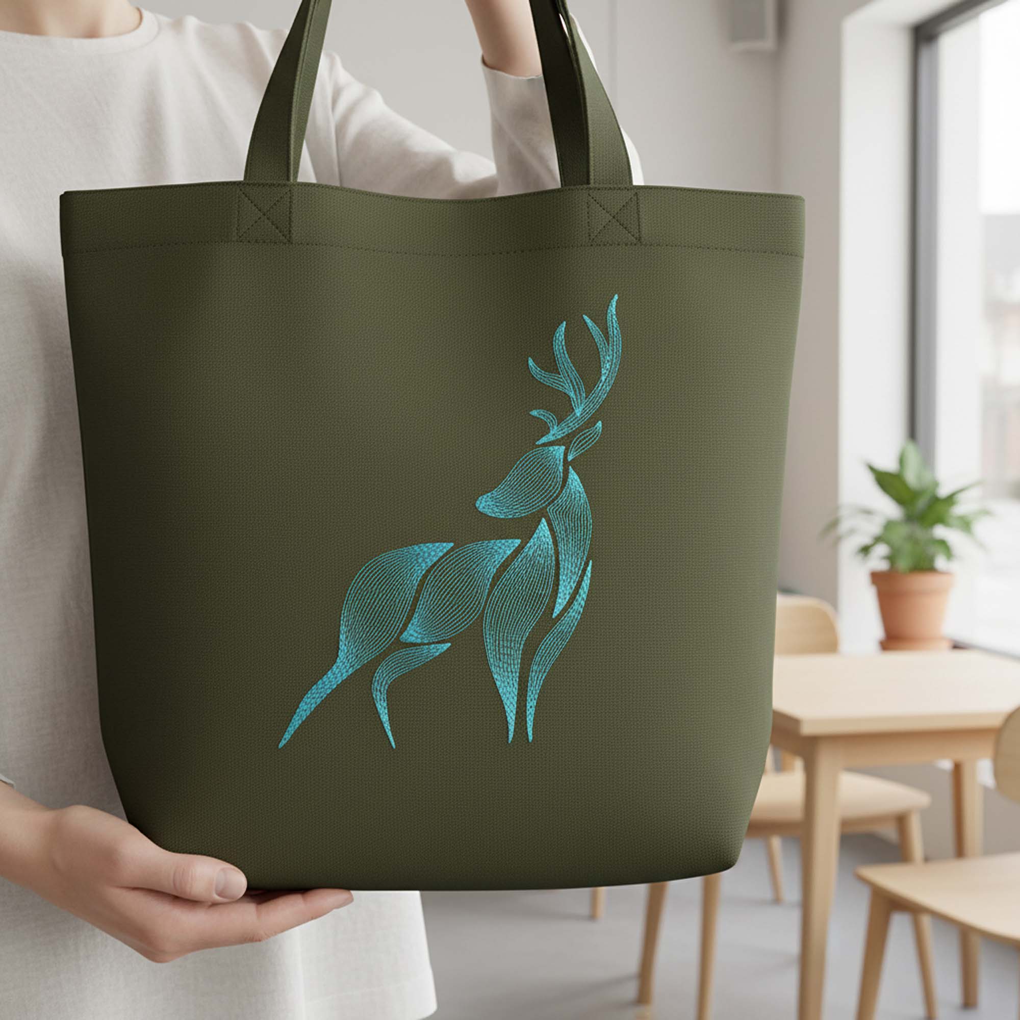 Elegantes Stickmotiv Hirsch