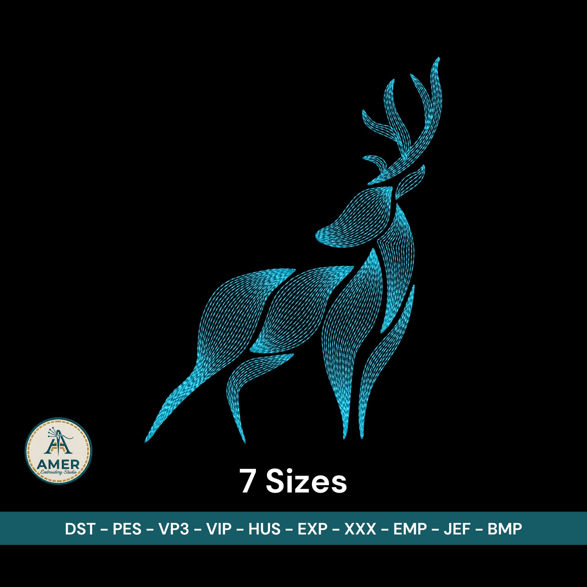 Elegant Deer Embroidery Design