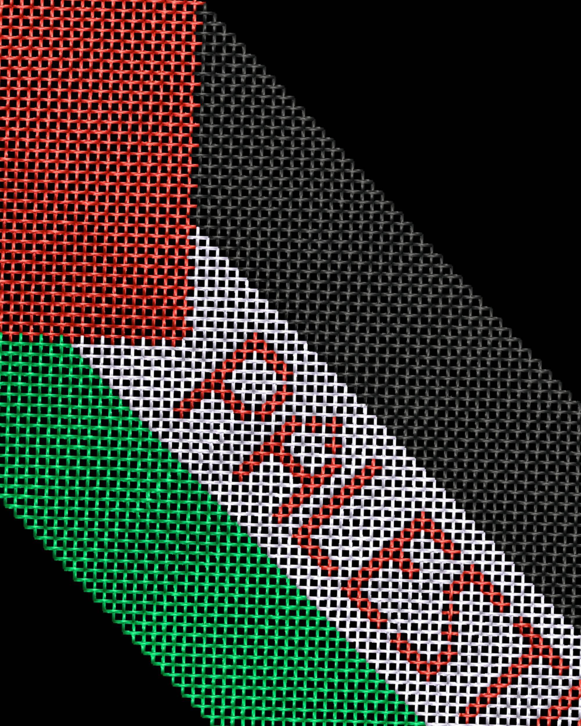 Palestine Flag Heart Cross Stitch Embroidery