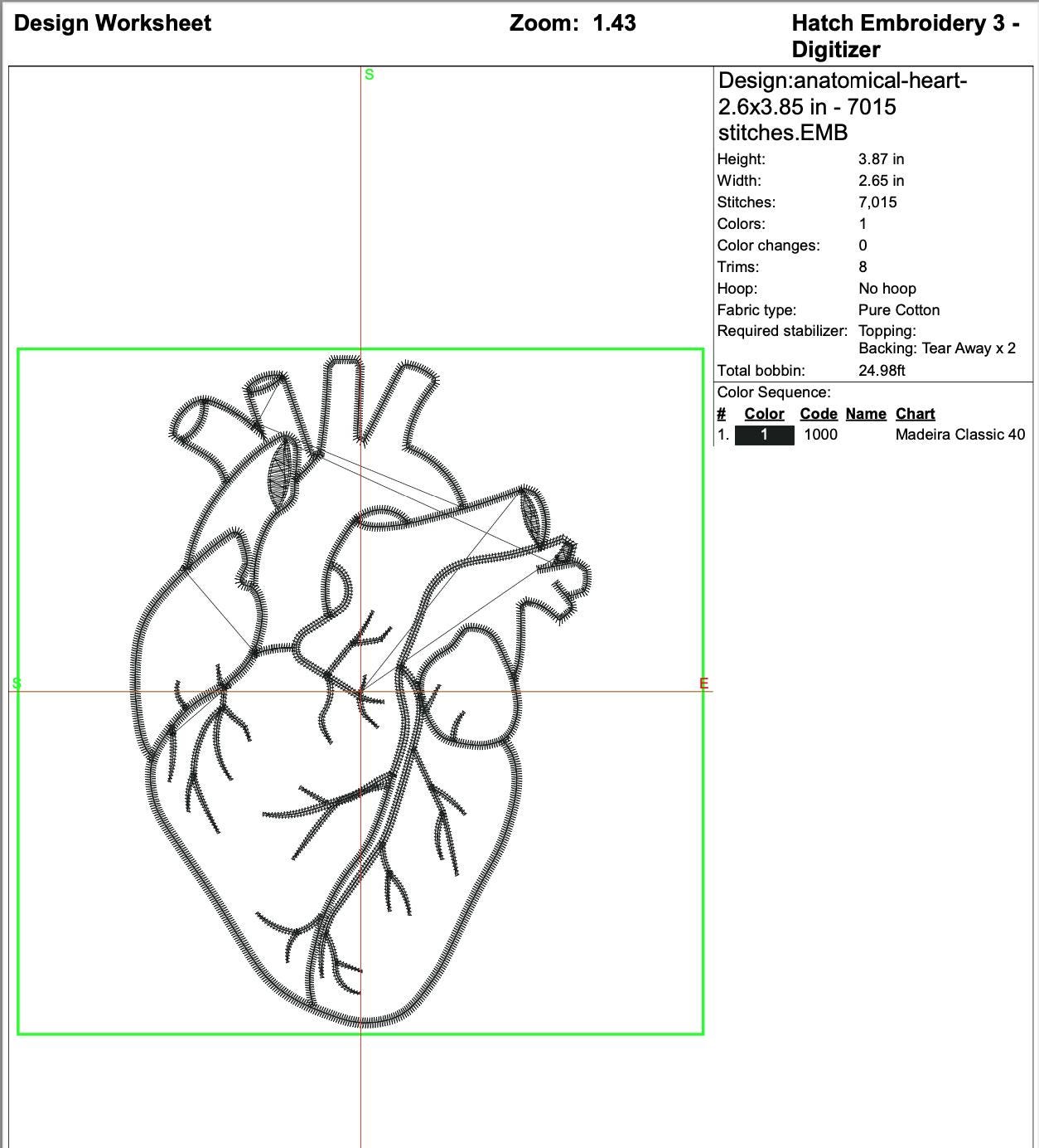 Anatomical Heart Machine Embroidery Design mockup preview 10