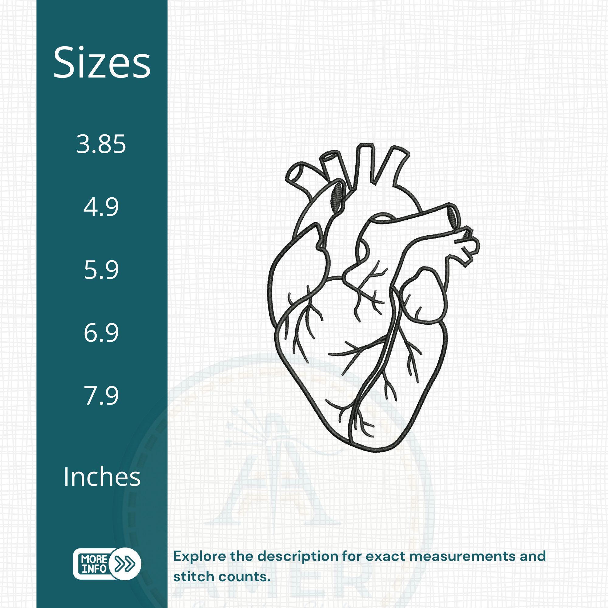 Anatomical Heart Machine Embroidery Design mockup preview 9