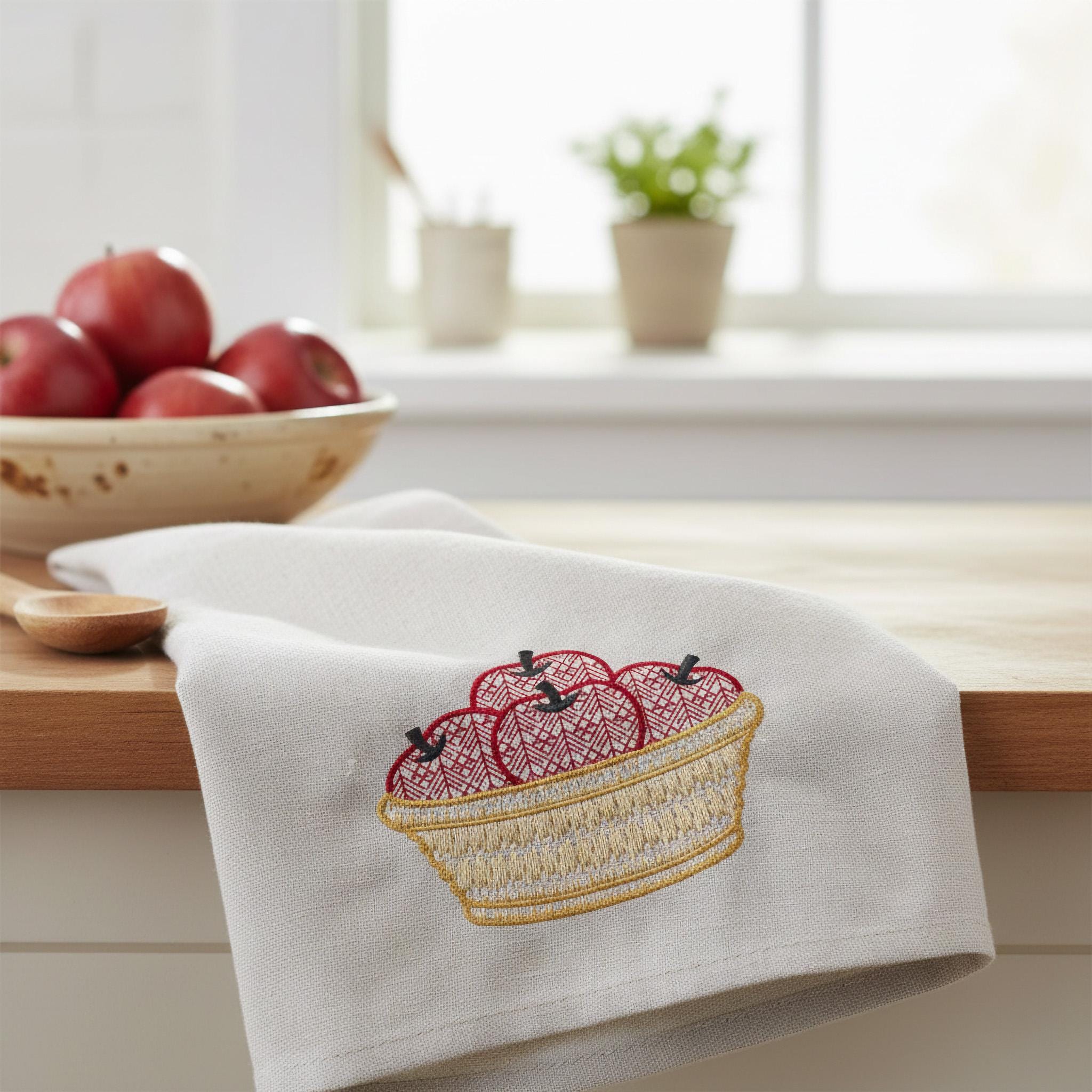 Apple Basket Motif Fill Machine Embroidery Design main preview