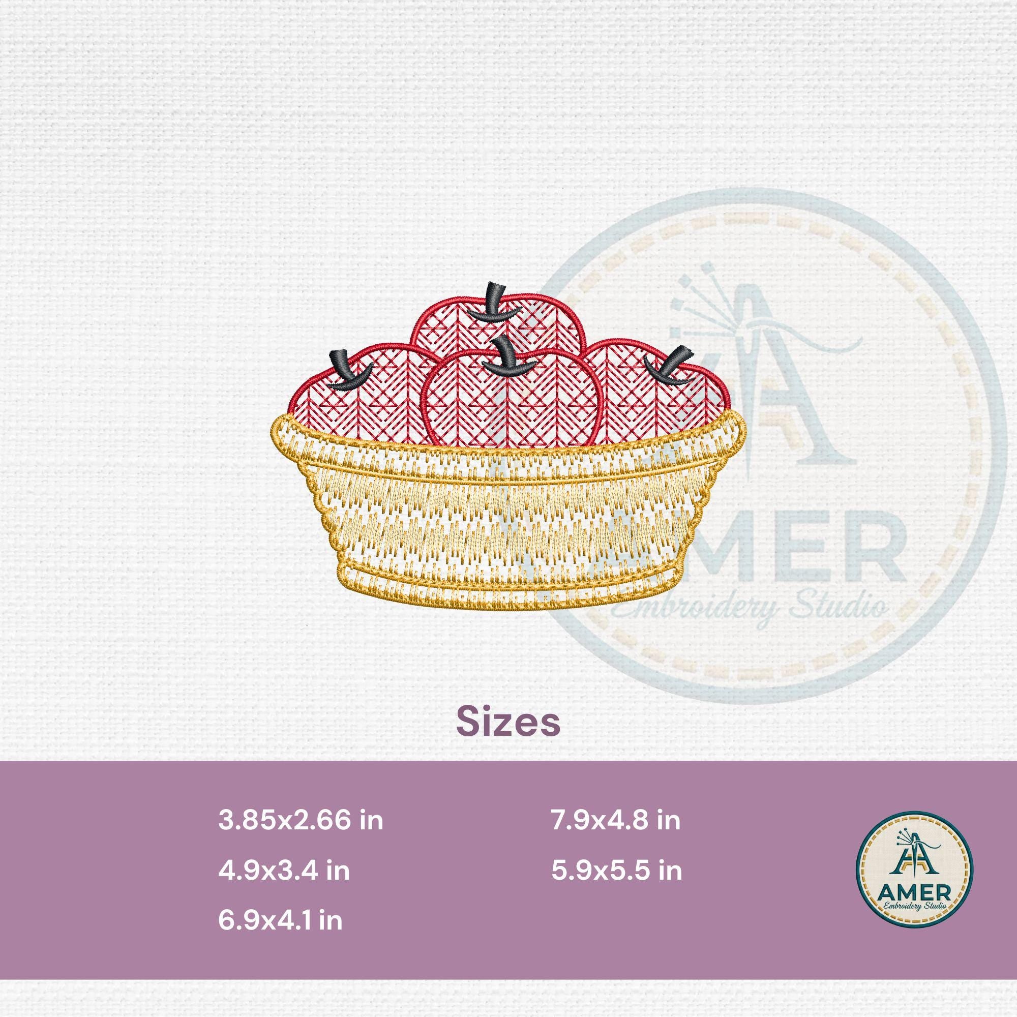 Apple Basket Motif Fill Machine Embroidery Design mockup preview 2