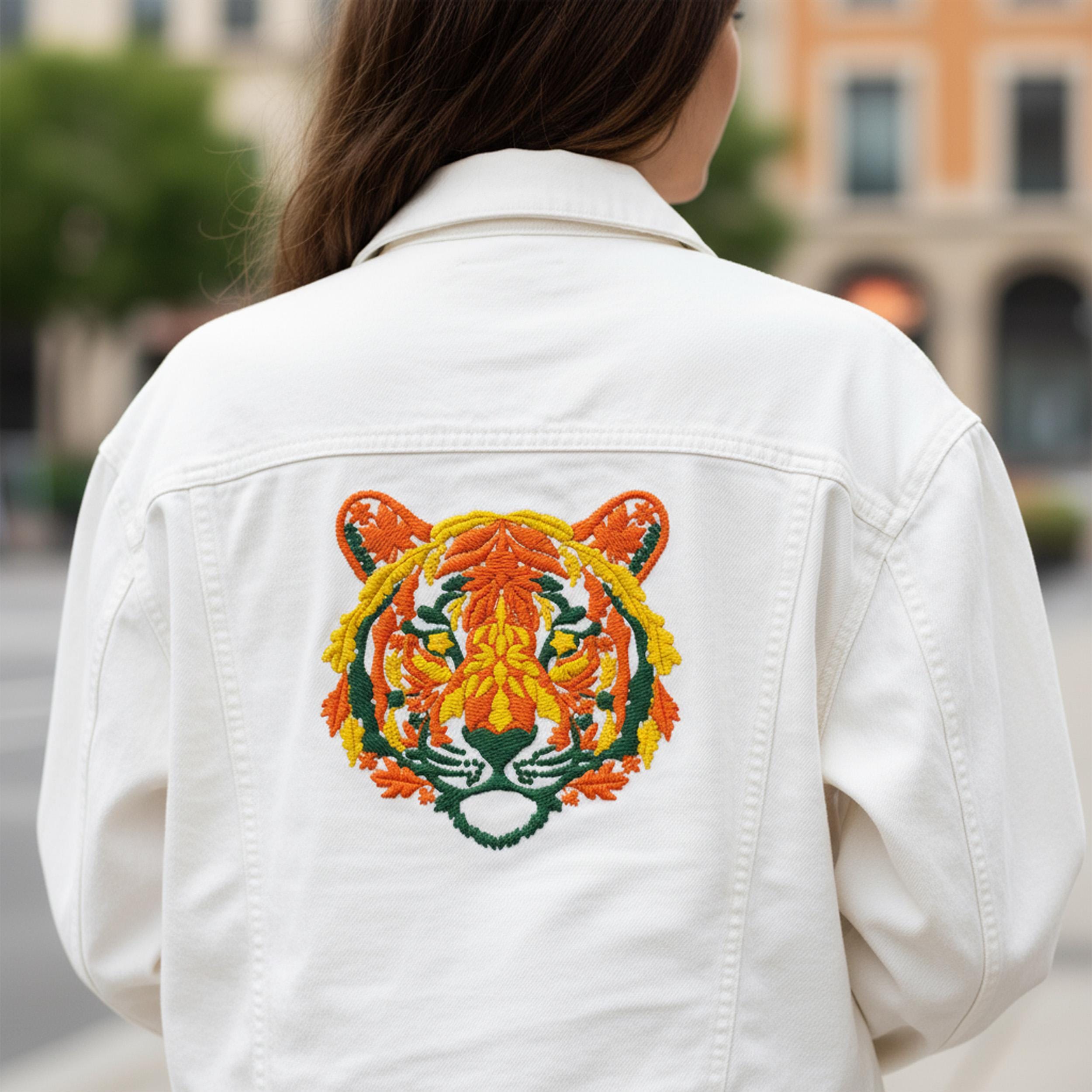 Autumn Tiger Machine Embroidery Design worksheet