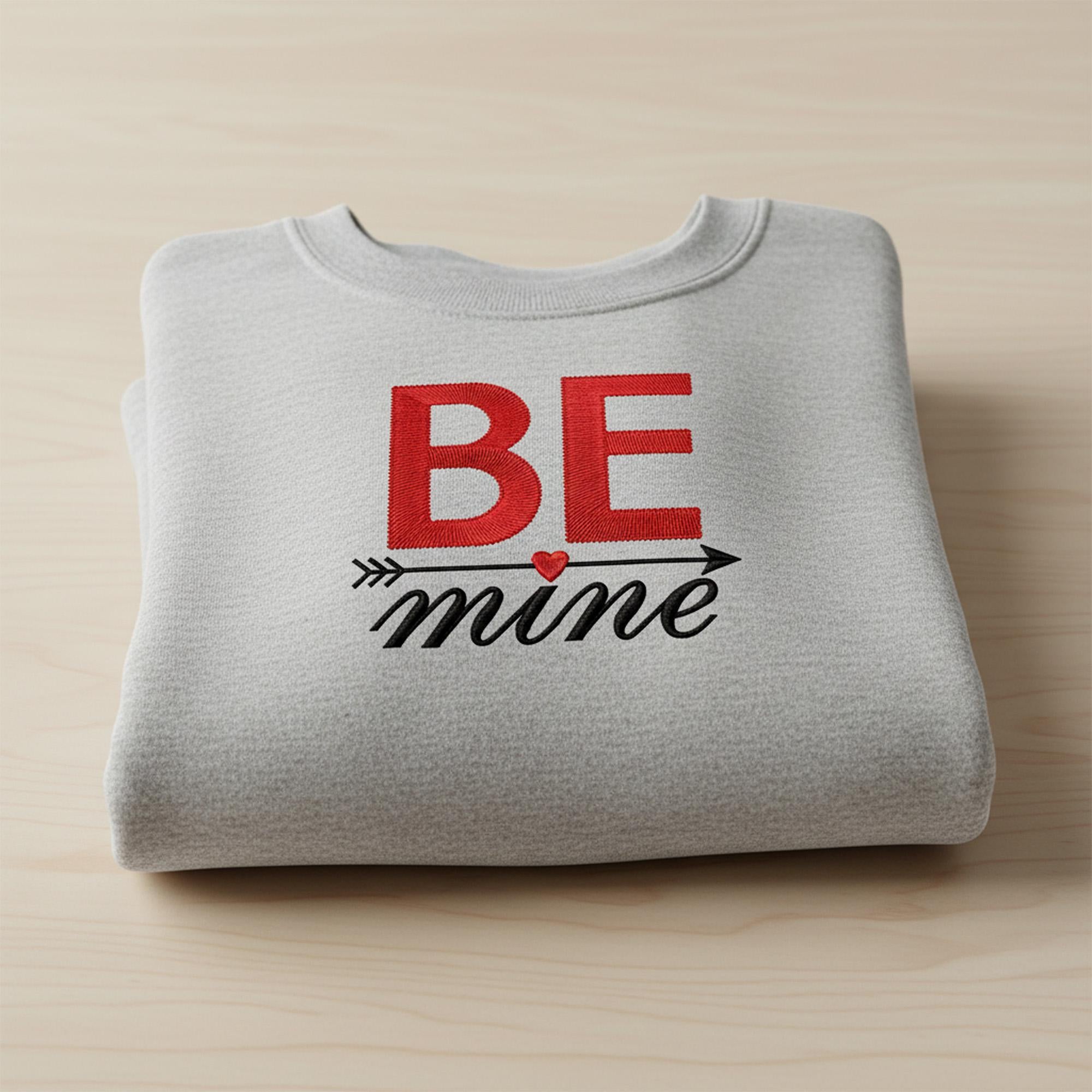 Be Mine Text Machine Embroidery Design mockup preview 2