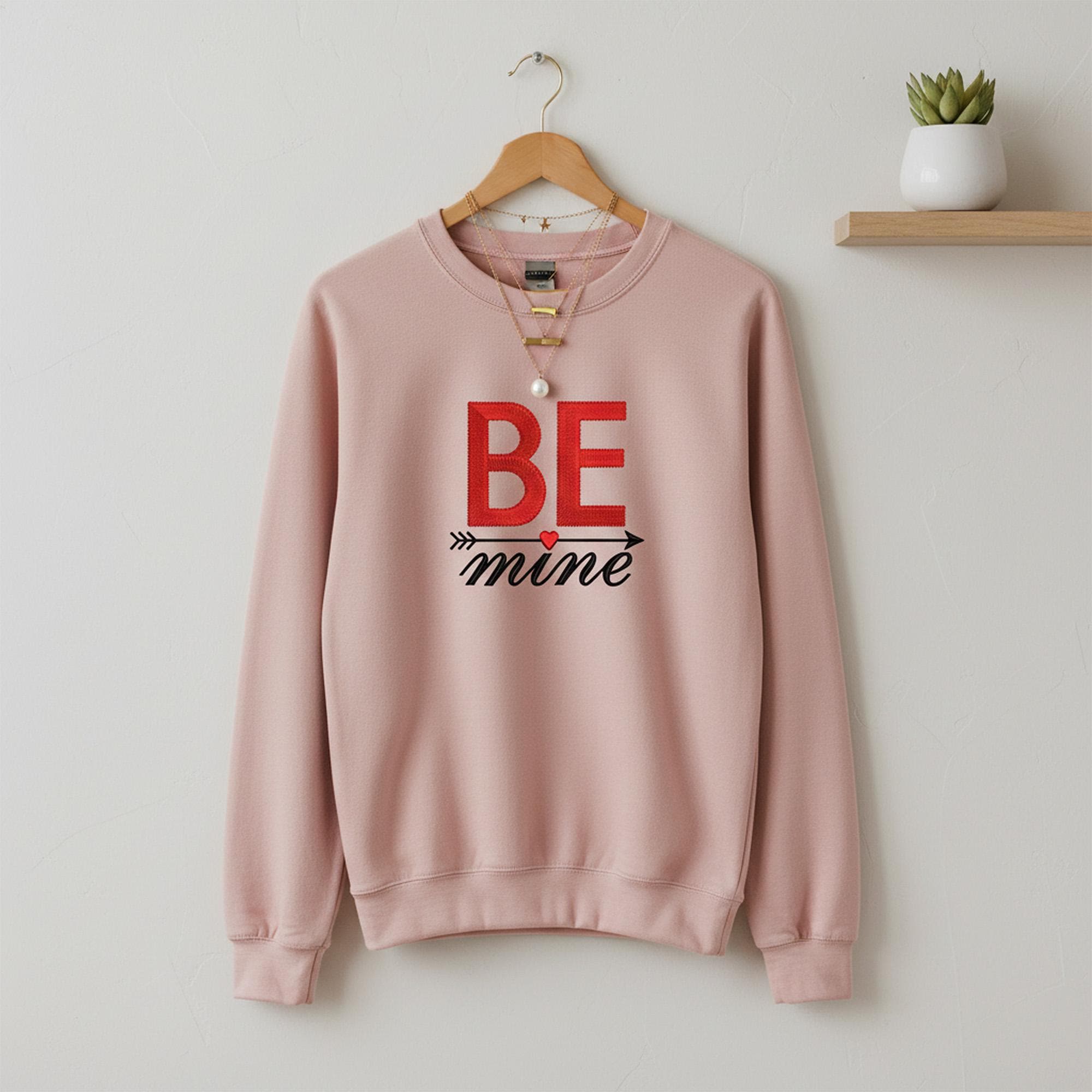 Be Mine Text Machine Embroidery Design worksheet
