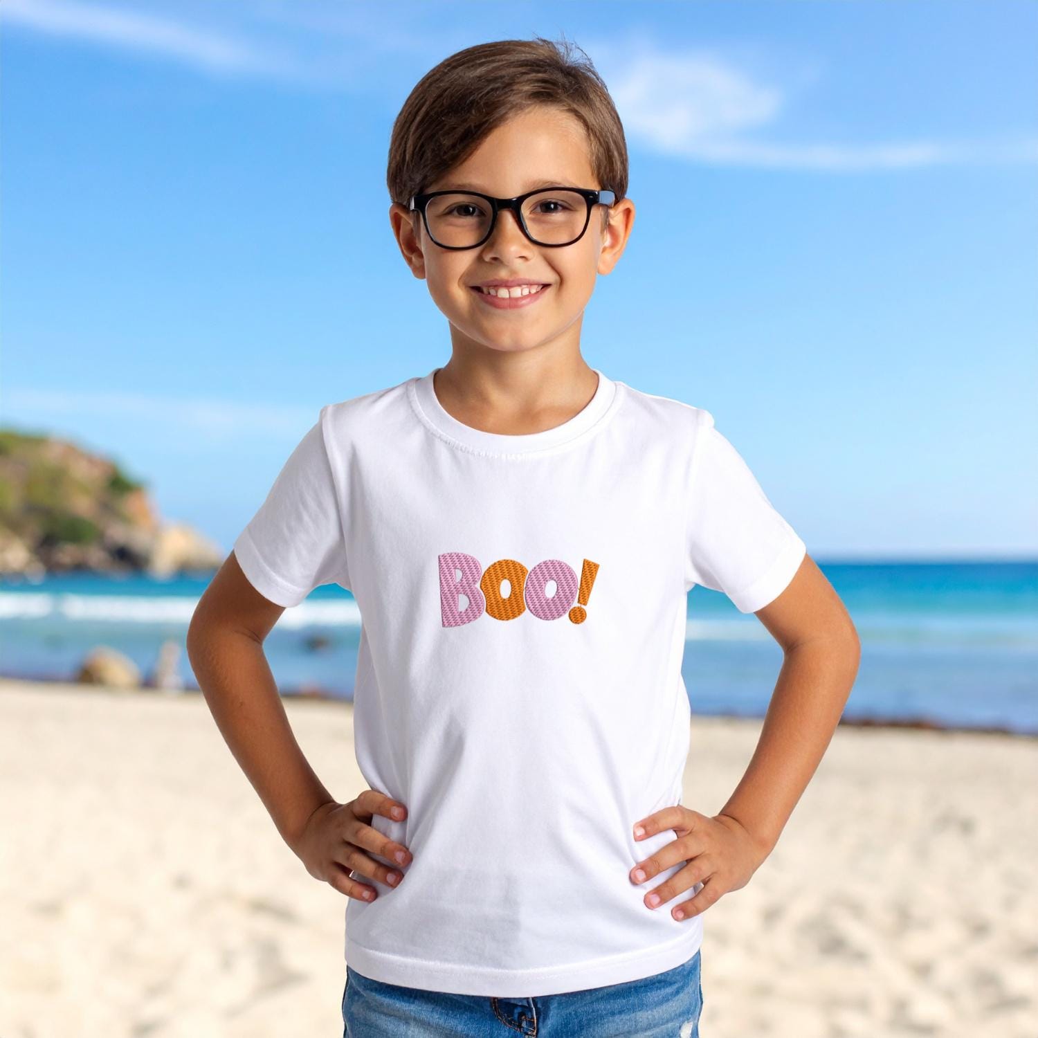 Boo Word Art Halloween Embroidery mockup preview 7