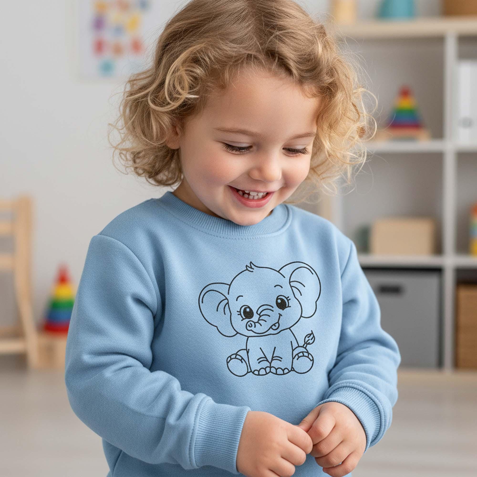 Cartoon Baby Elephant Machine Embroidery Design main preview