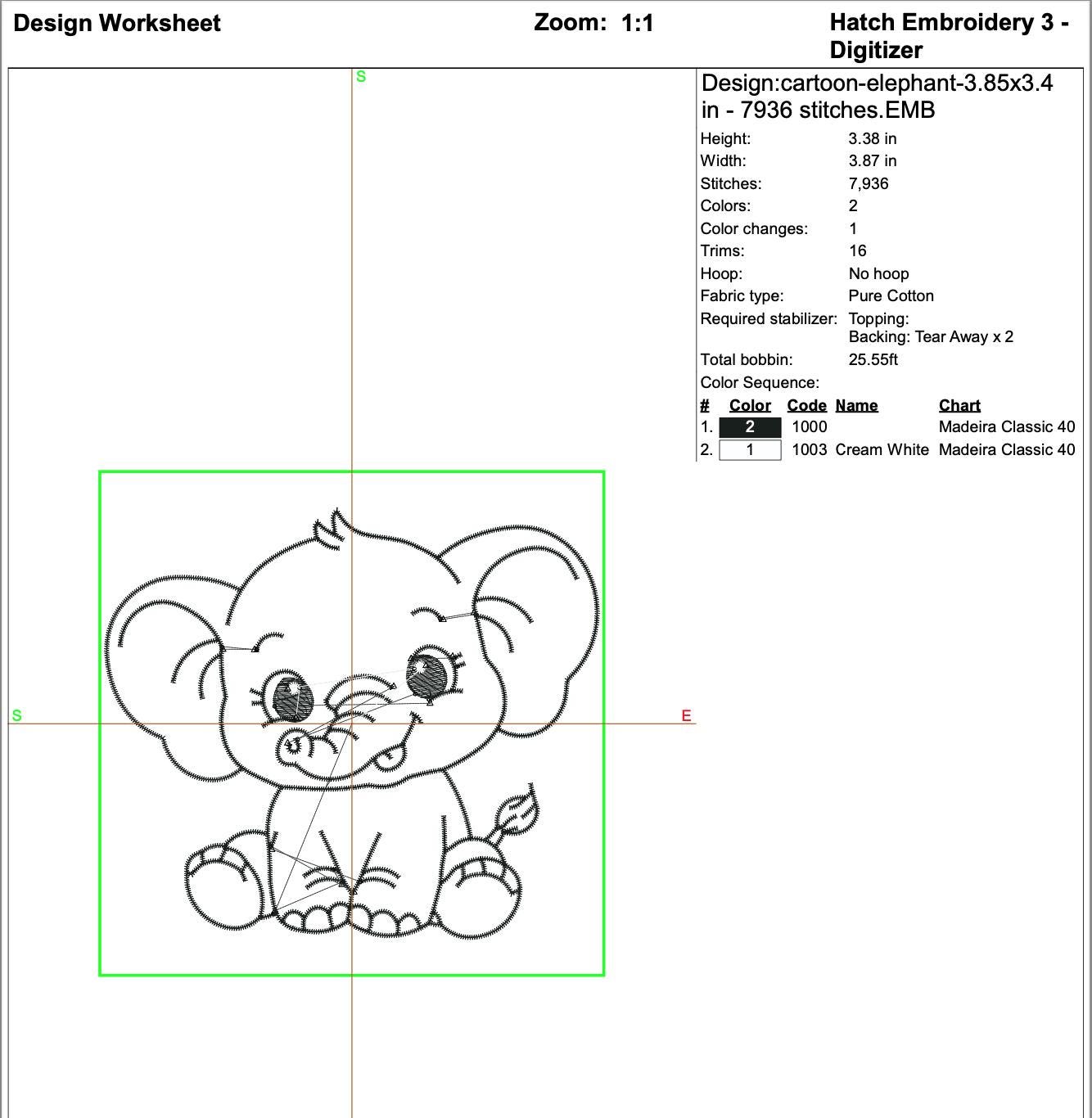 Cartoon Baby Elephant Machine Embroidery Design mockup preview 9