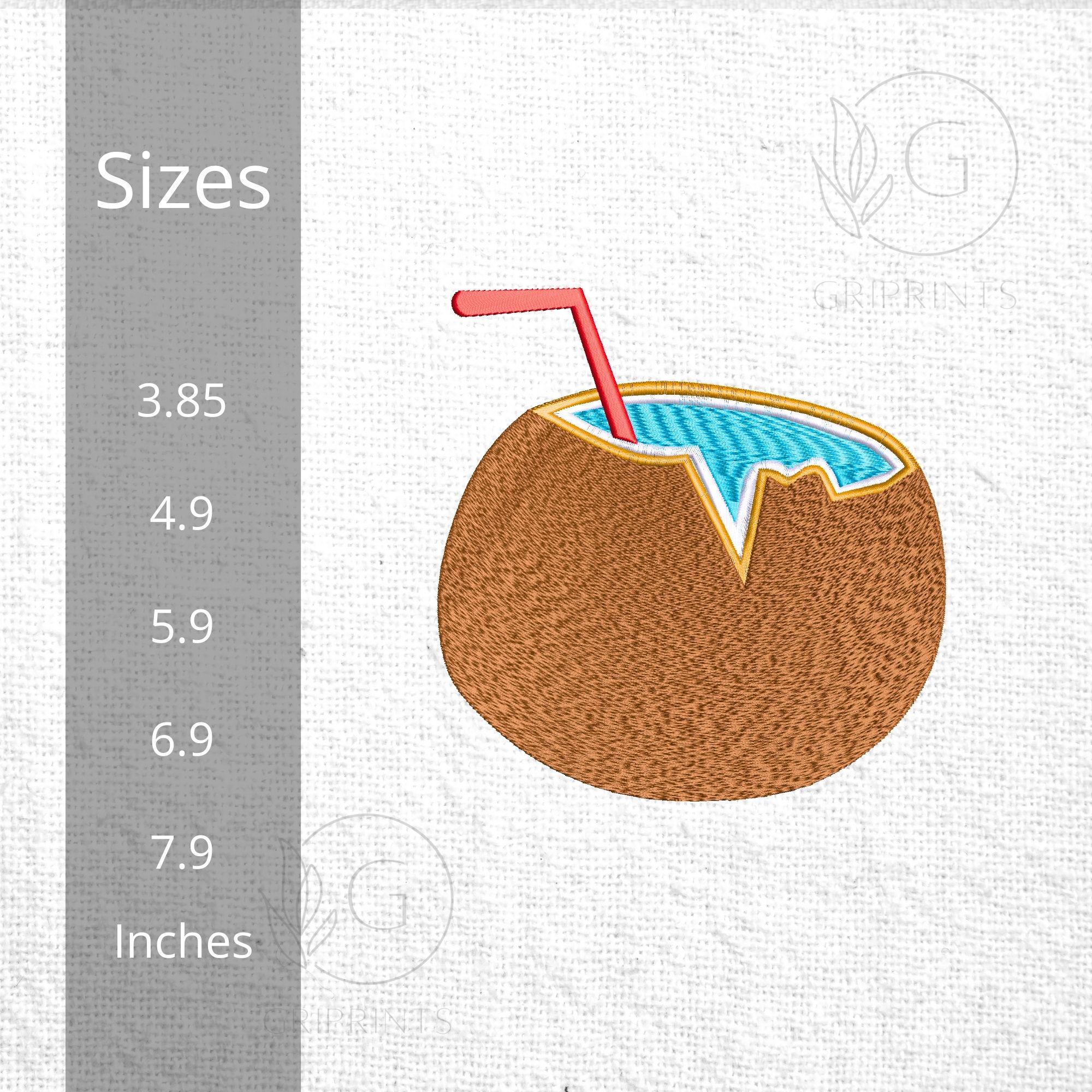 Coconut Drink Tropical Embroidery mockup preview 2