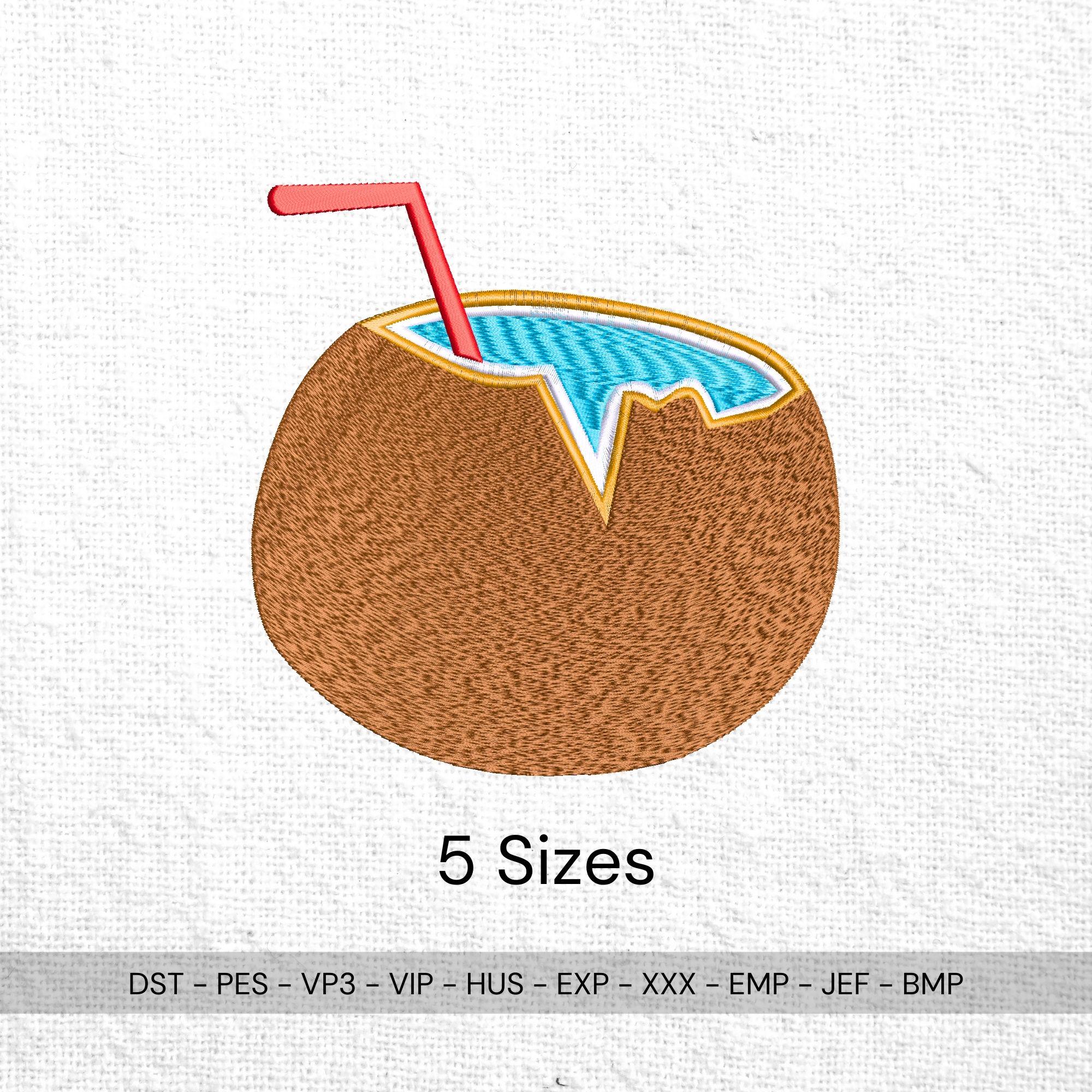 size chart for Coconut Drink Tropical Embroidery