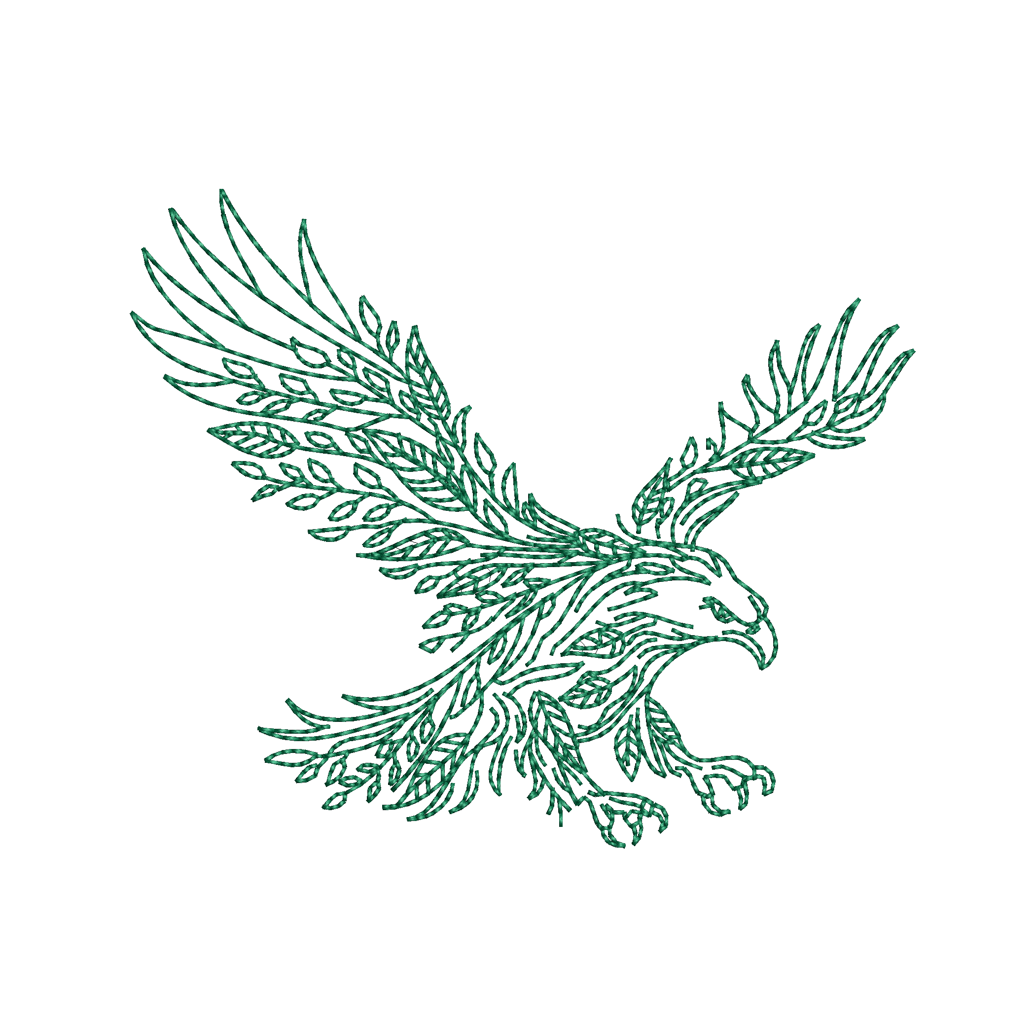 Green eagle logo on a white background