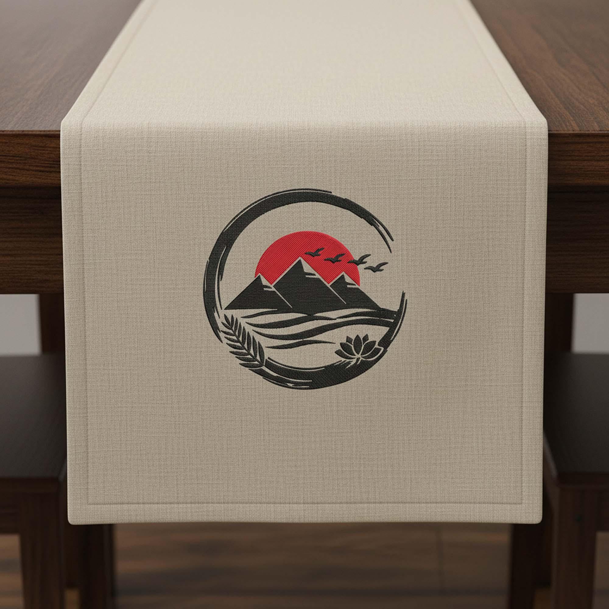 Egyptian Pyramids Zen Enso Machine Embroidery Design mockup preview 7