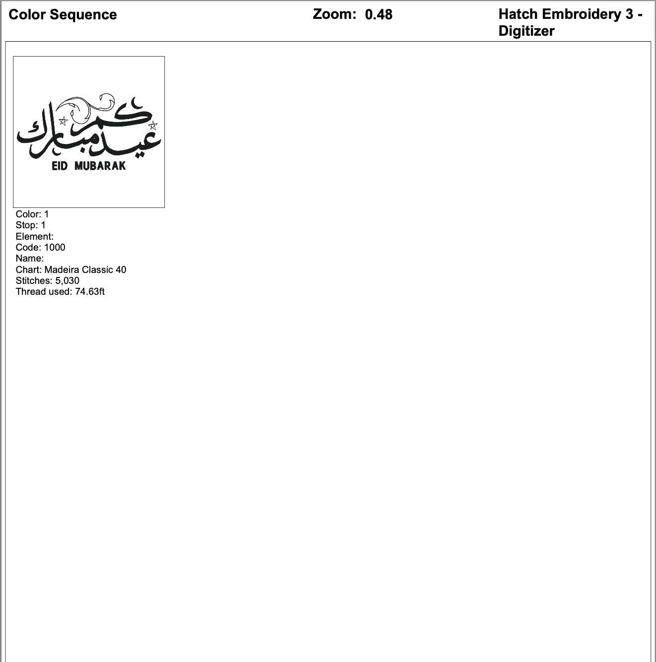 Eid Mubarak Arabic English Calligraphy Machine Embroidery Design mockup preview 9