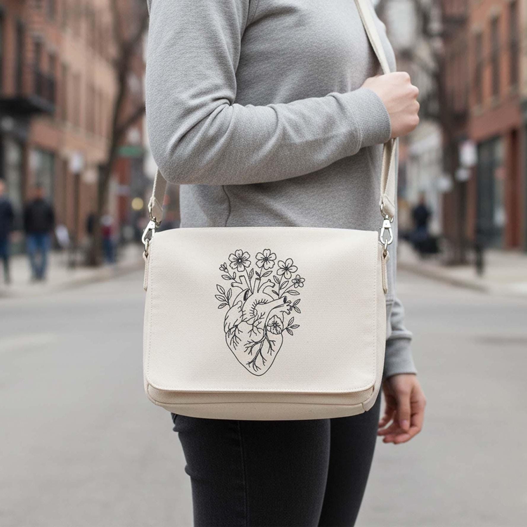 Floral Anatomical Heart Machine Embroidery Design mockup preview 8