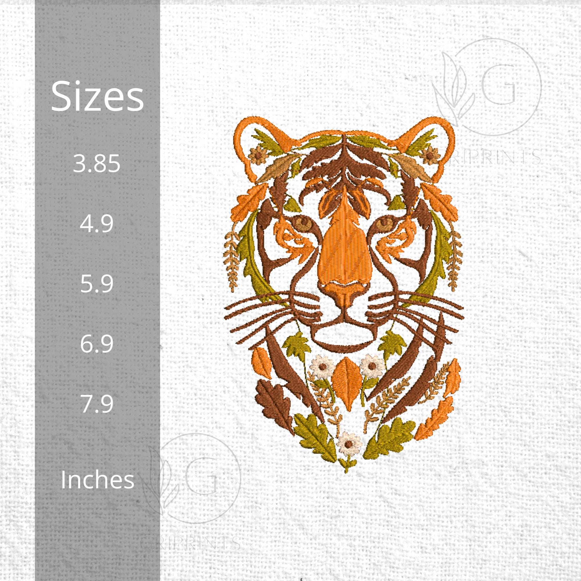 Floral Tiger Head Machine Embroidery Design mockup preview 2