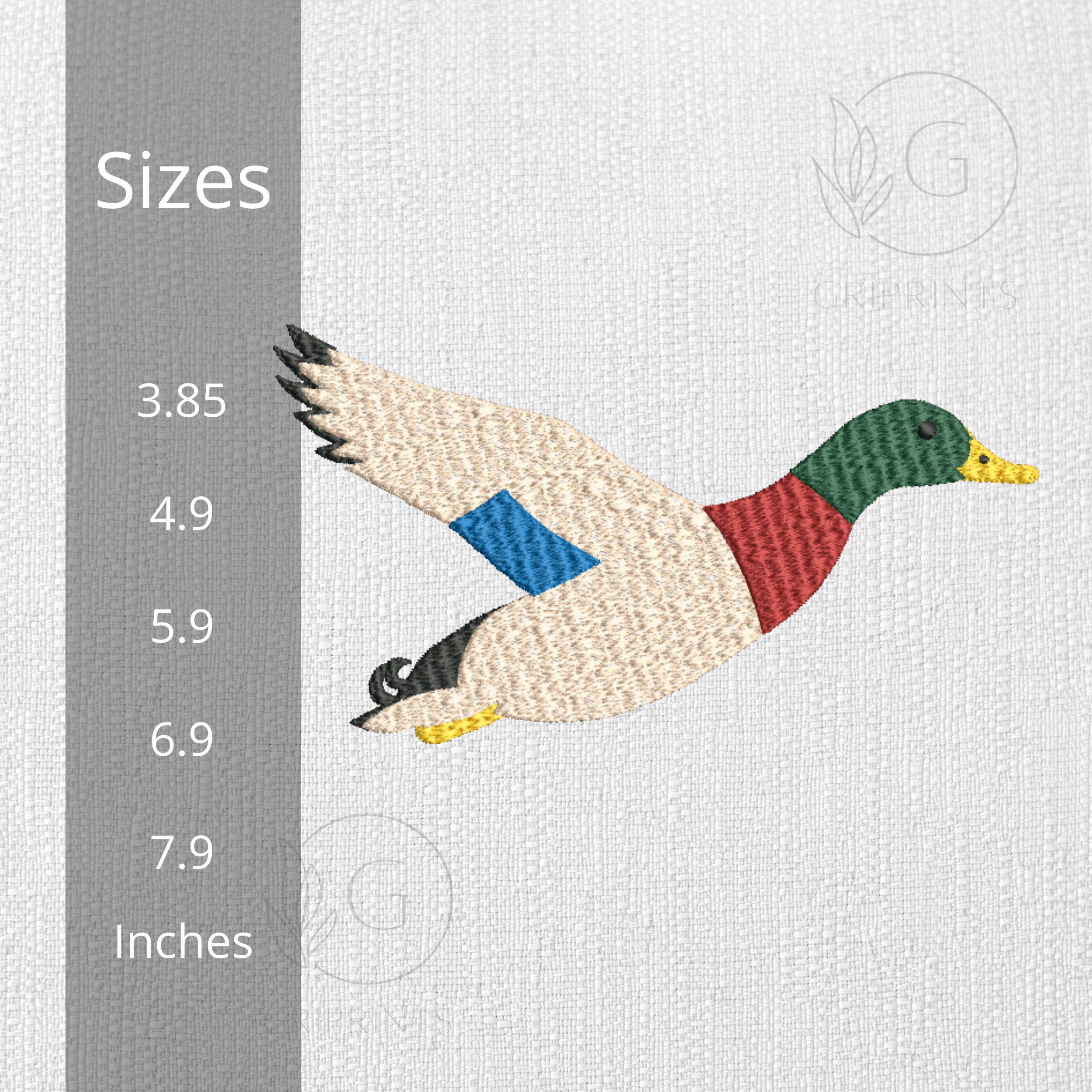 Flying Mallard Duck Machine Embroidery Design mockup preview 2