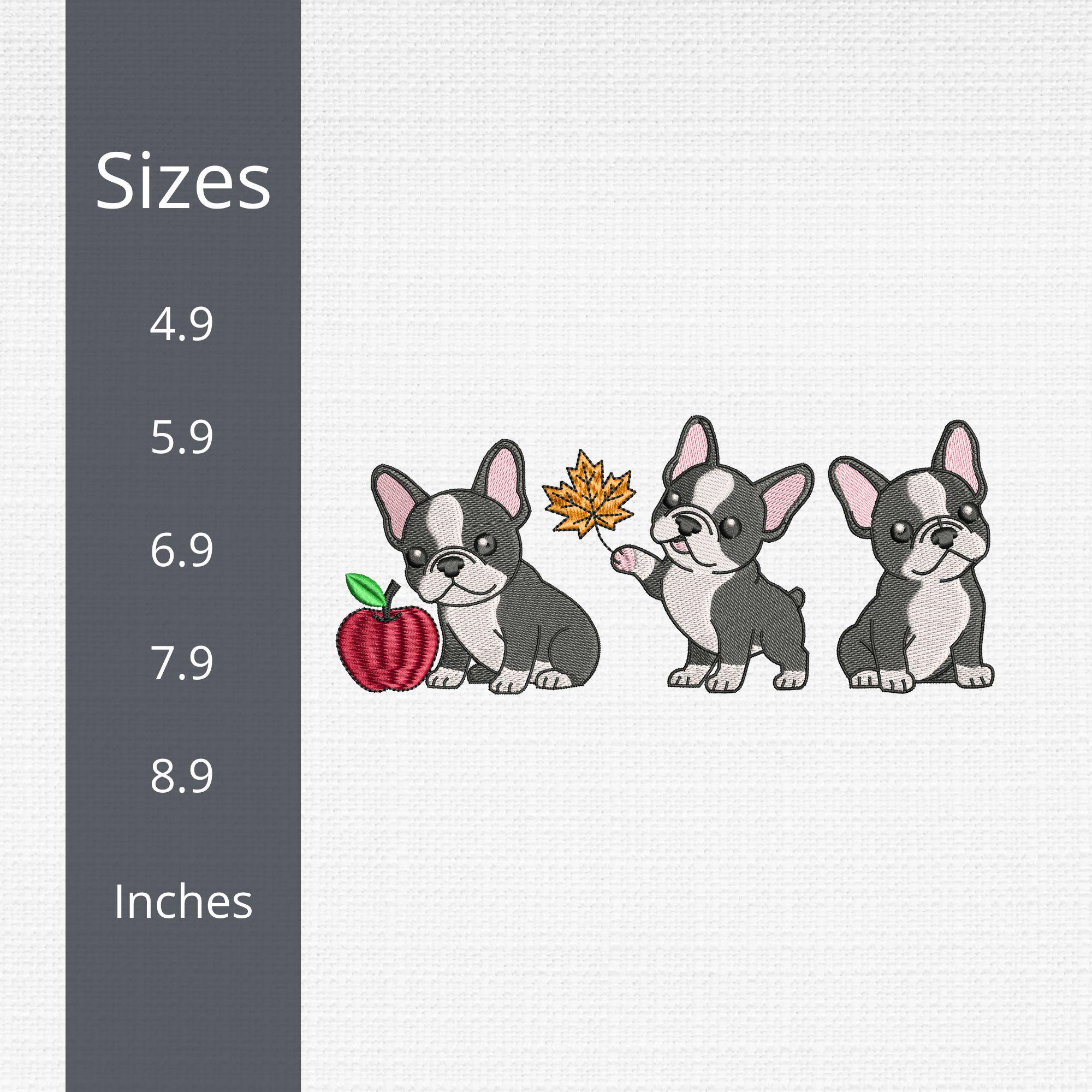 French Bulldog Fall Machine Embroidery Design mockup preview 2