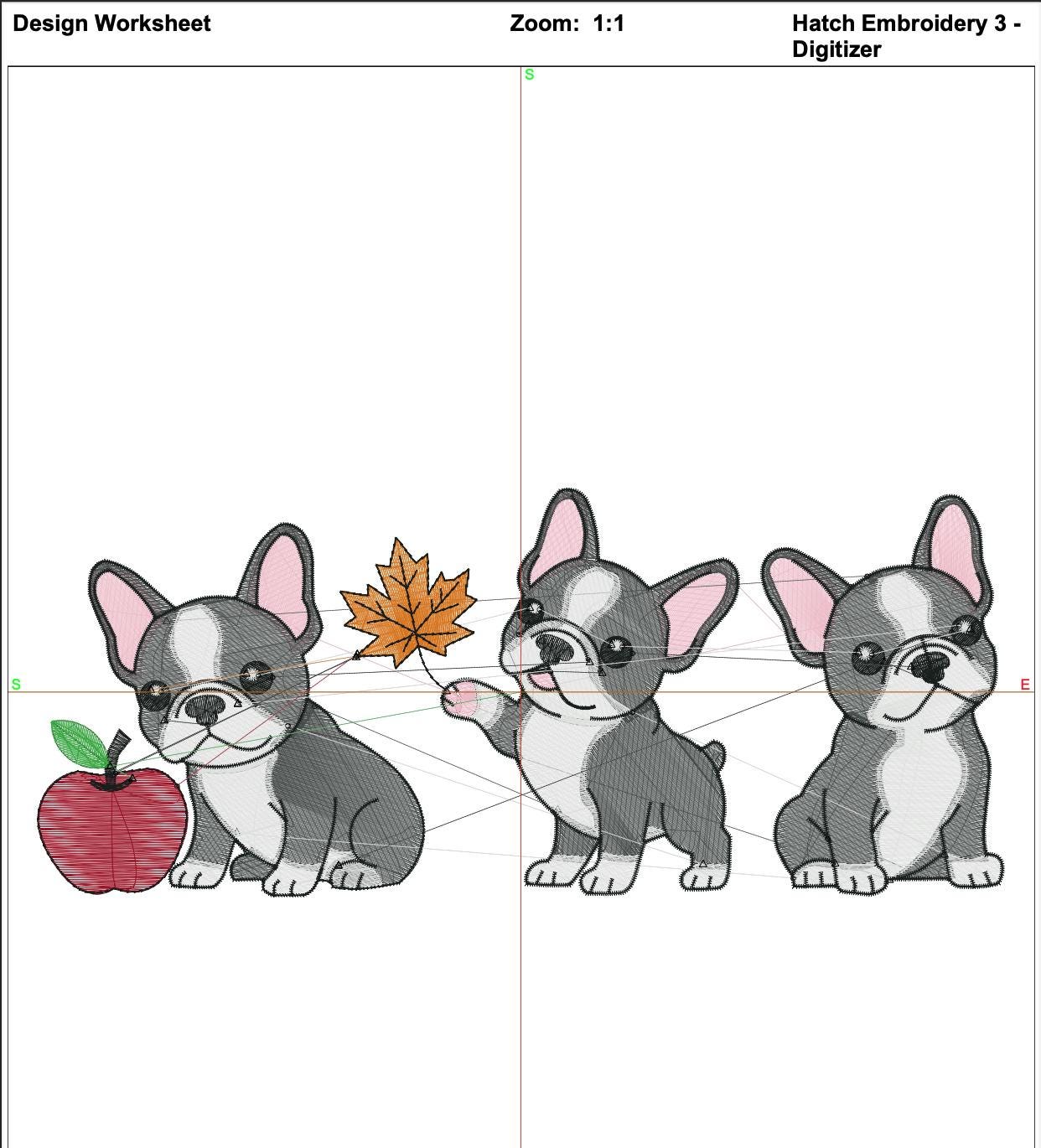 French Bulldog Fall Machine Embroidery Design mockup preview 3