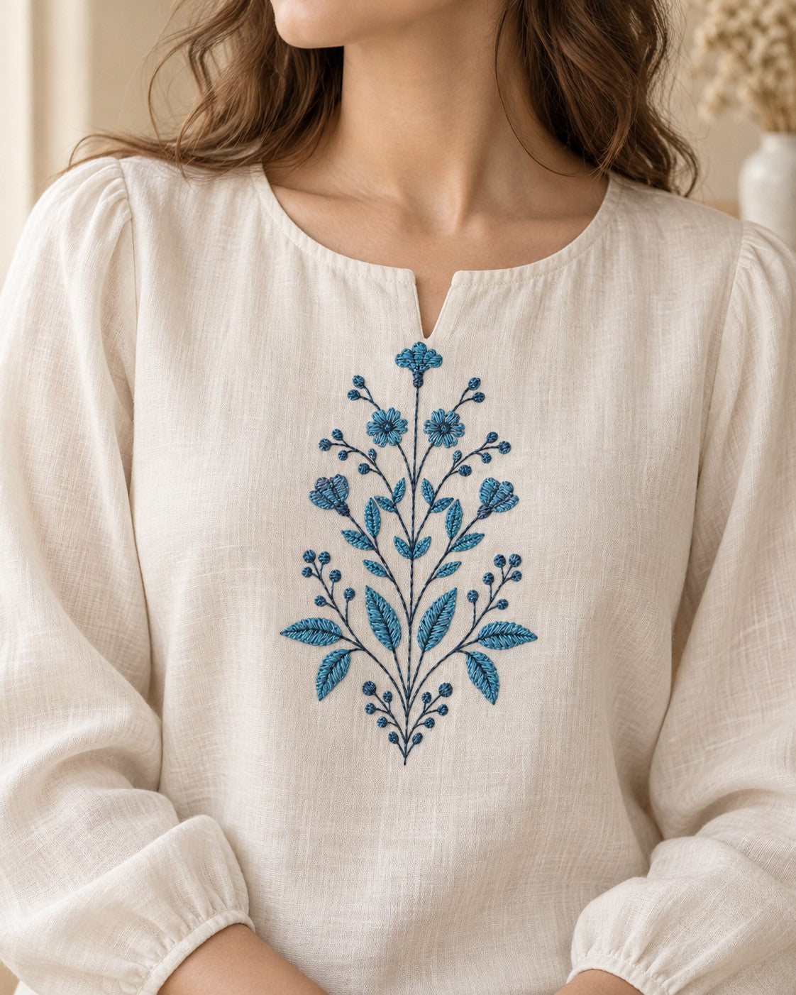 Hand-Stitch Botanical Garment Embroidery Set – 3 Designs
