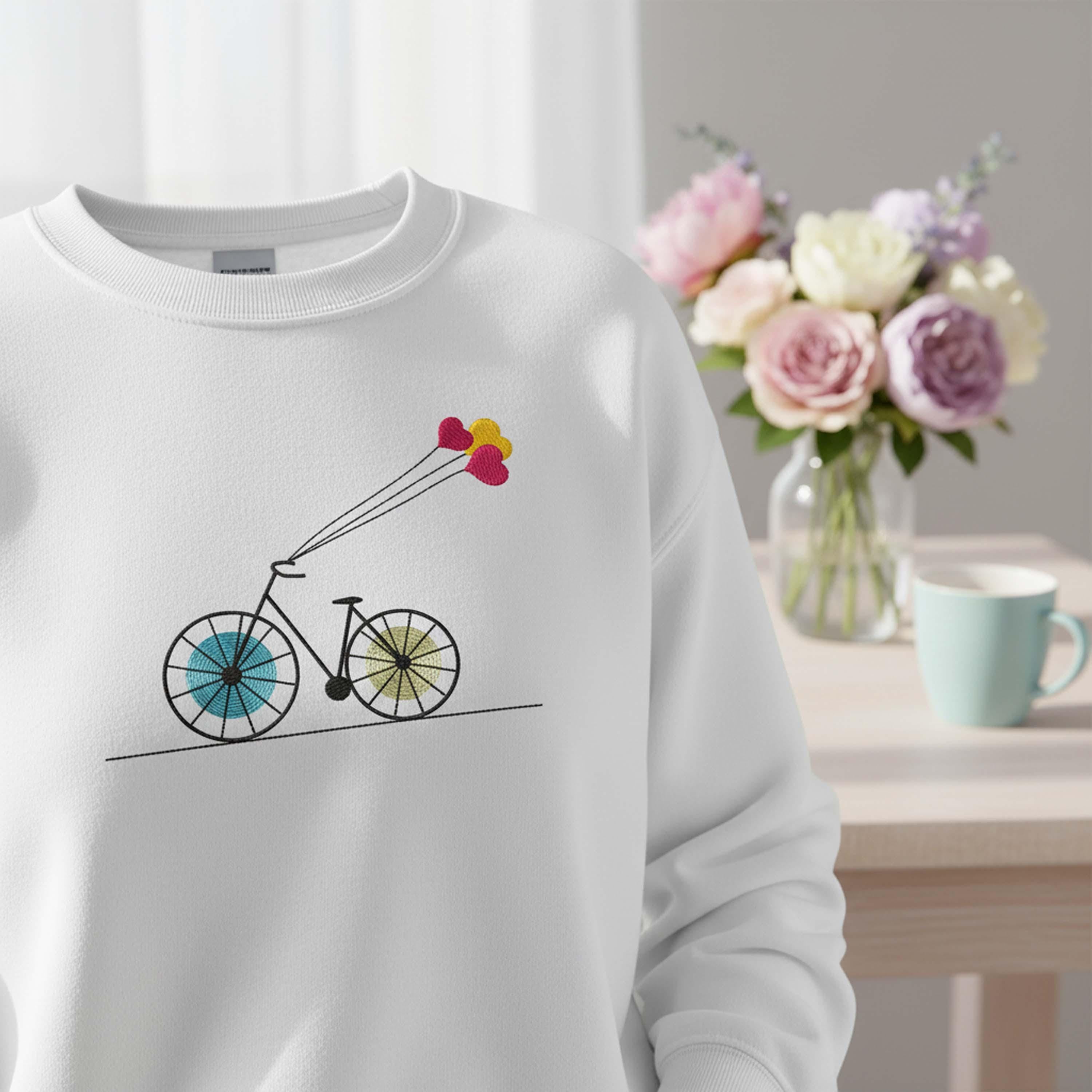 Heart Balloon Bicycle Machine Embroidery Design mockup preview 9