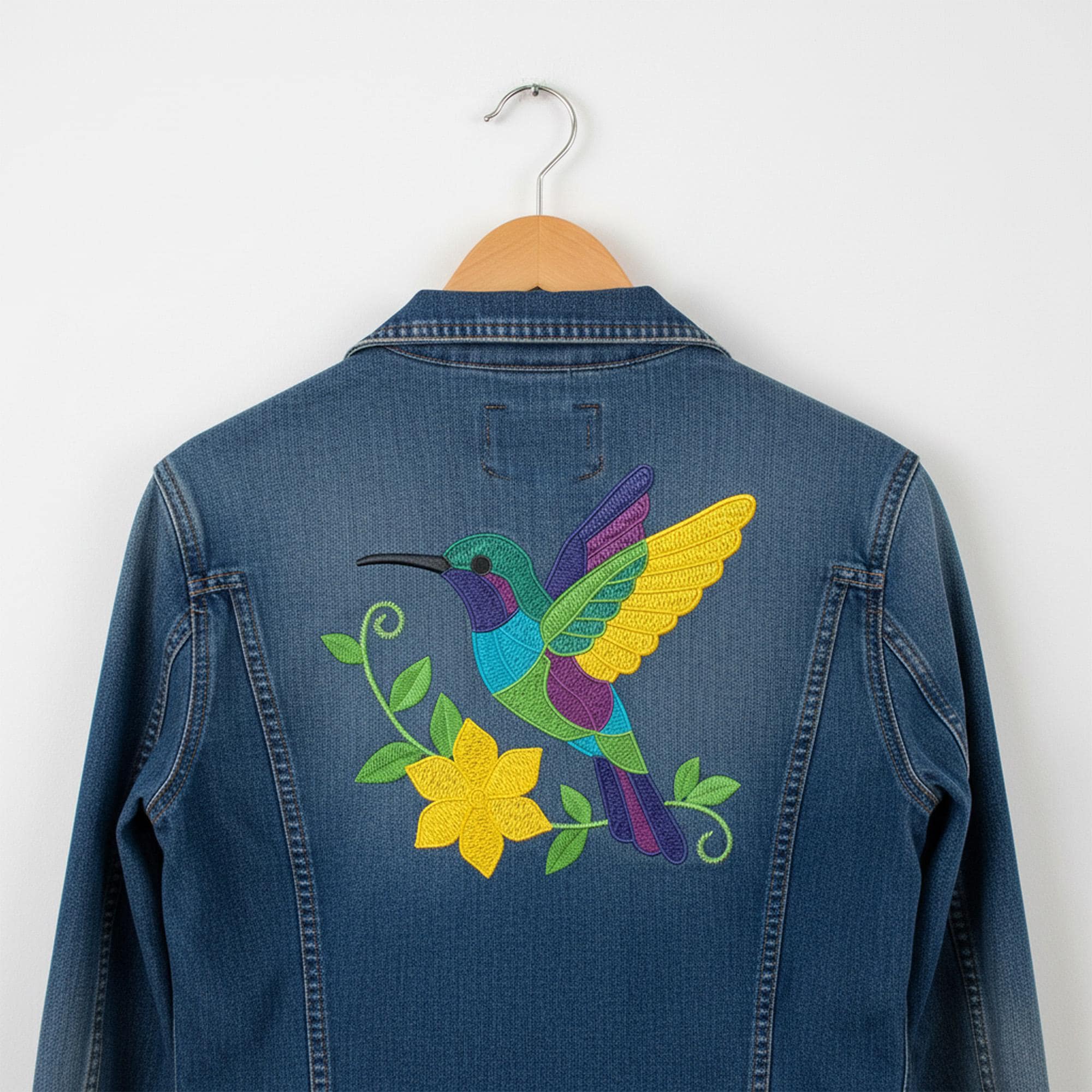color options for Hummingbird With Flower Embroidery