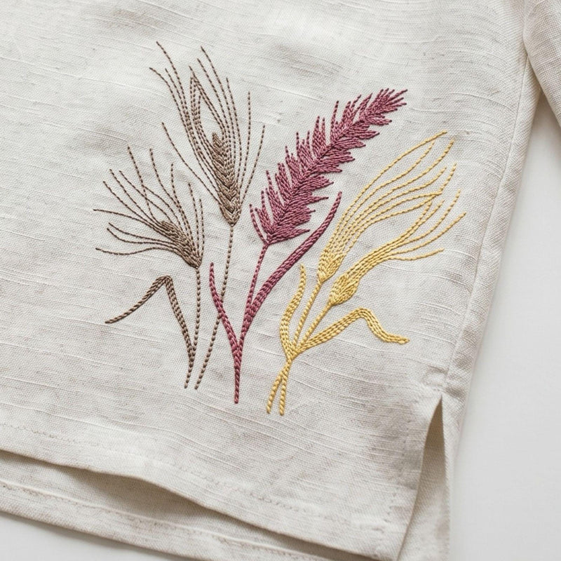 Embroidery file Wild Wheat, Autumn Meadow Botanical Design