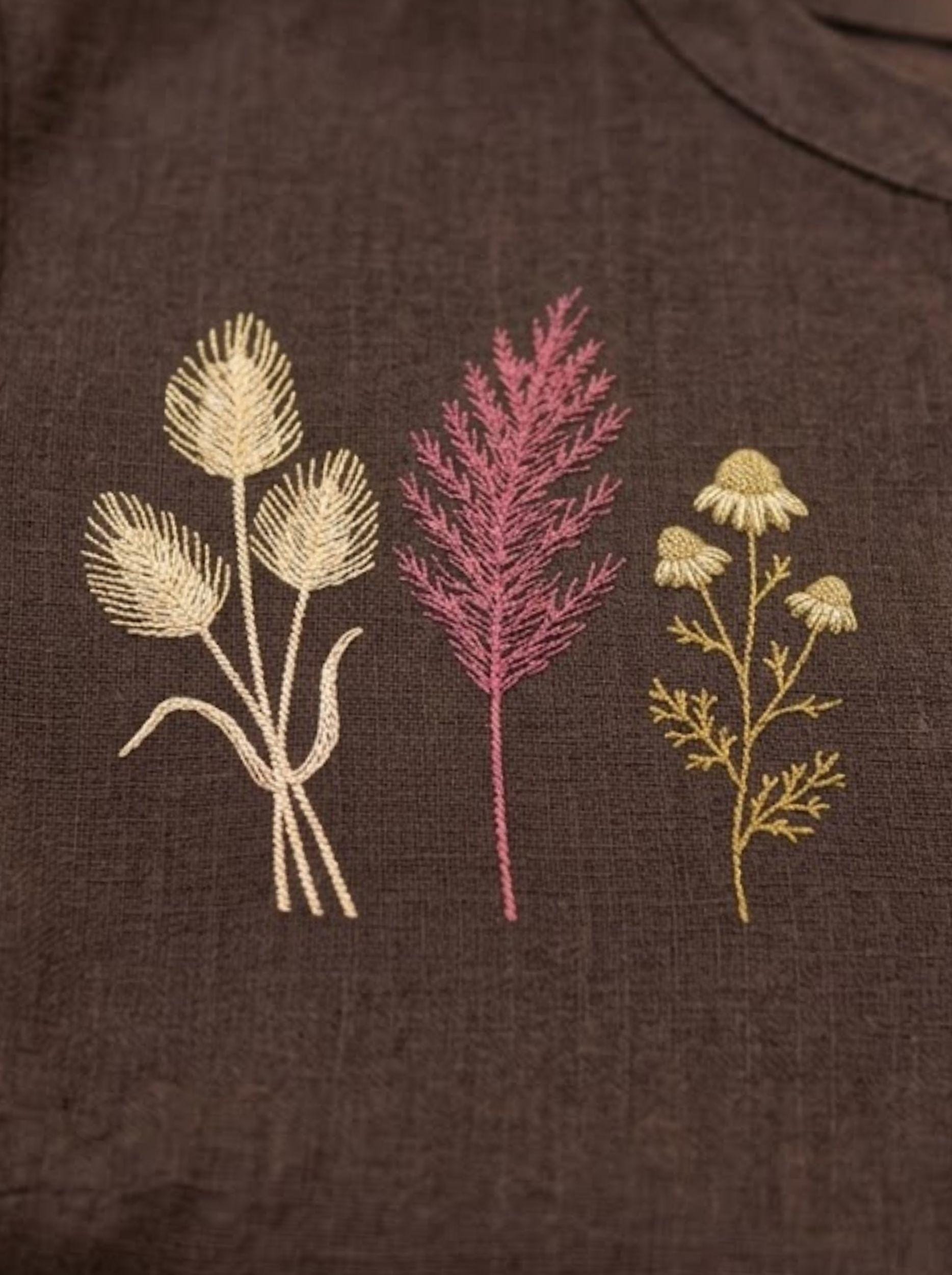 Delicate Meadow Grass & Wildflower Machine Embroidery Design