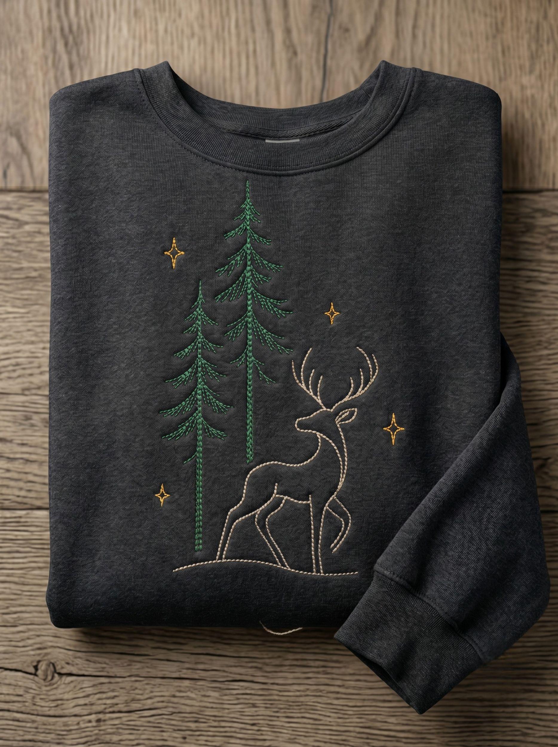 Woodland Deer Embroidery Design