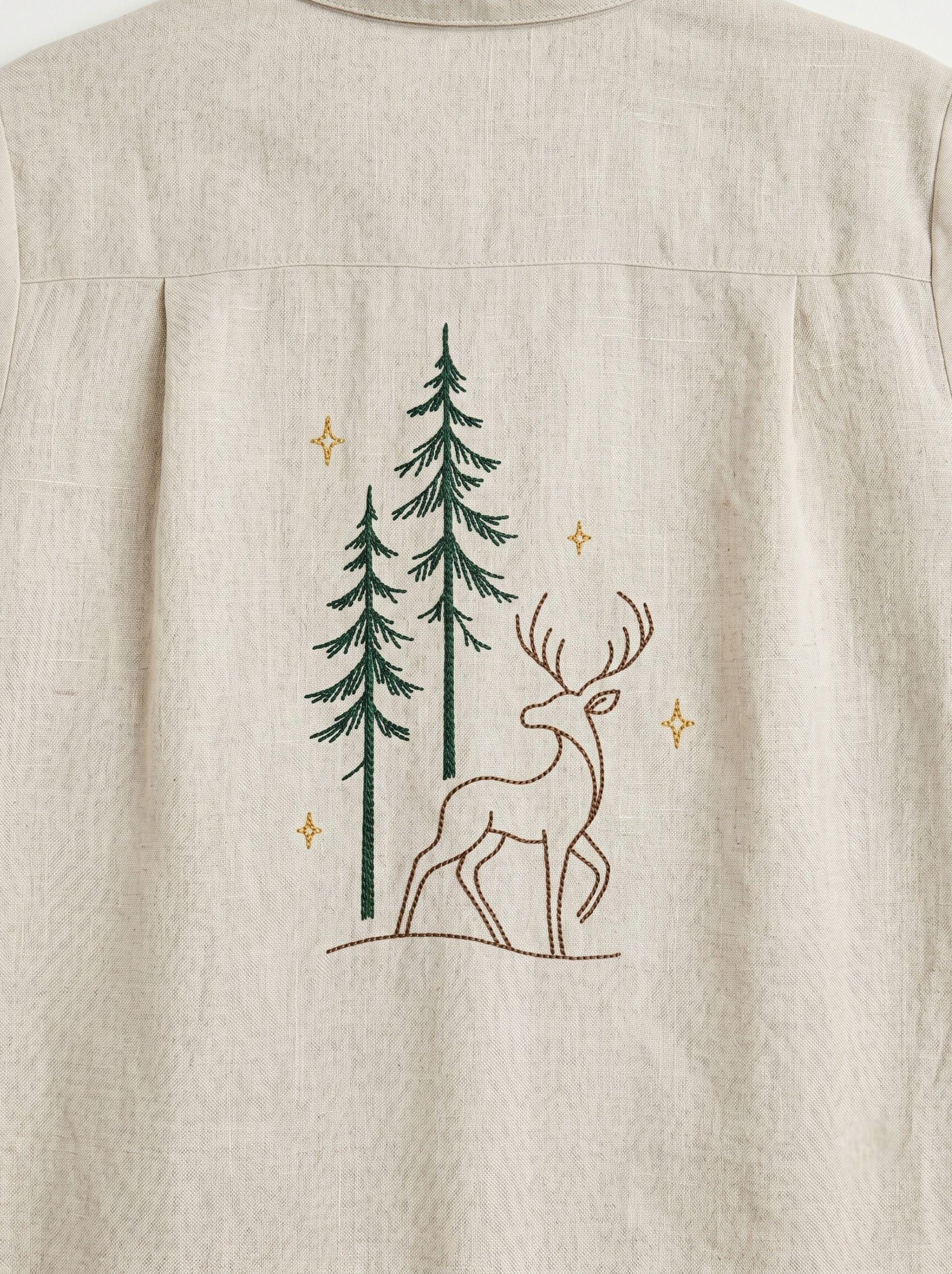 Woodland Deer Embroidery Design