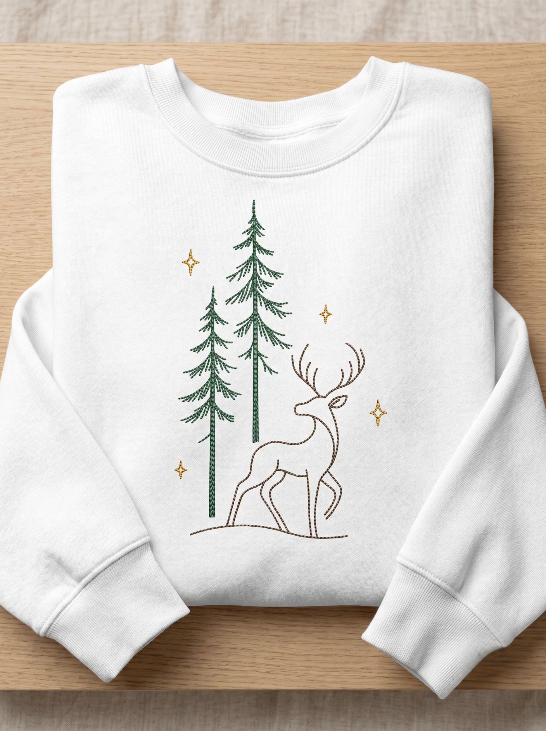 Woodland Deer Embroidery Design