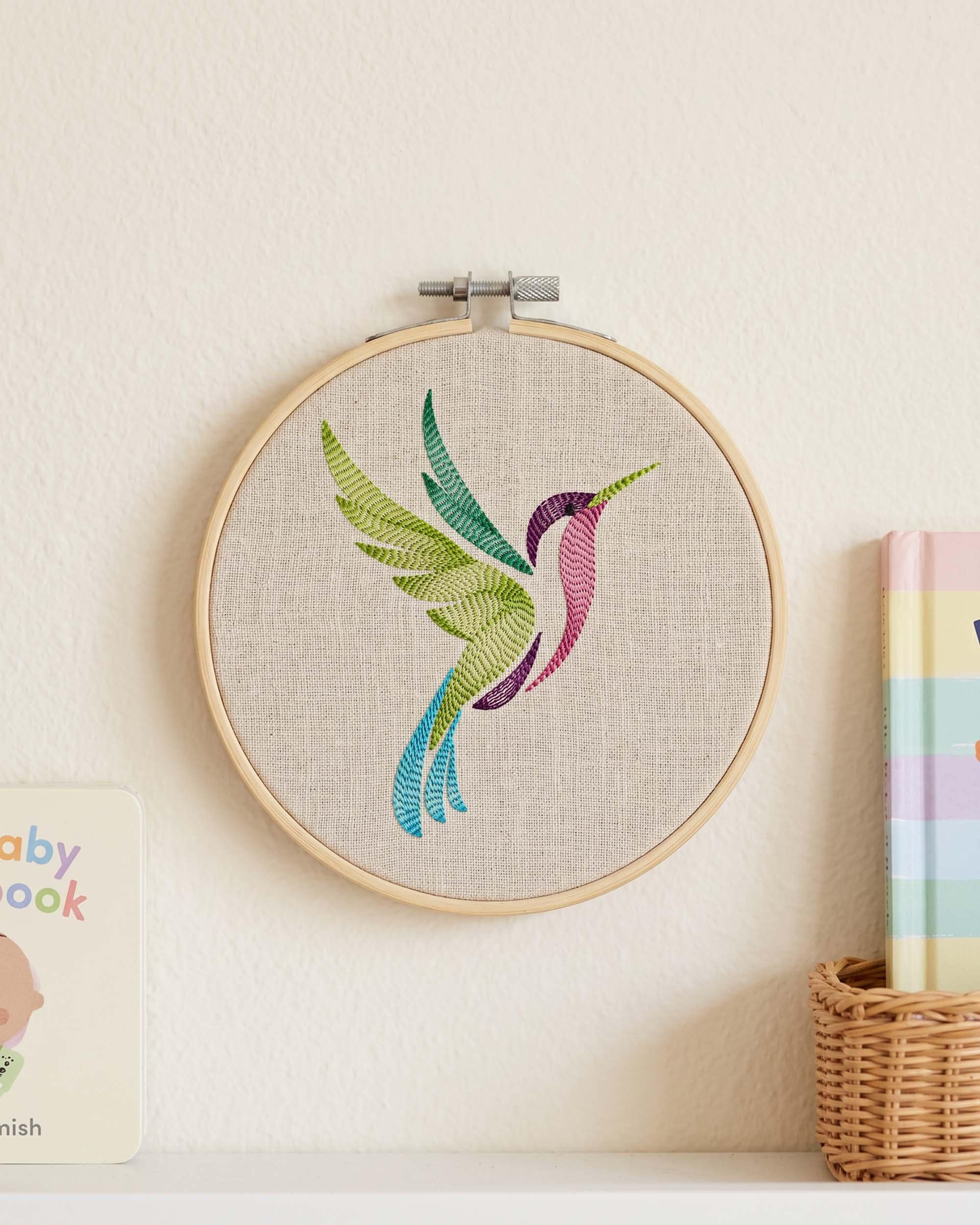 Flying Hummingbird Embroidery Design