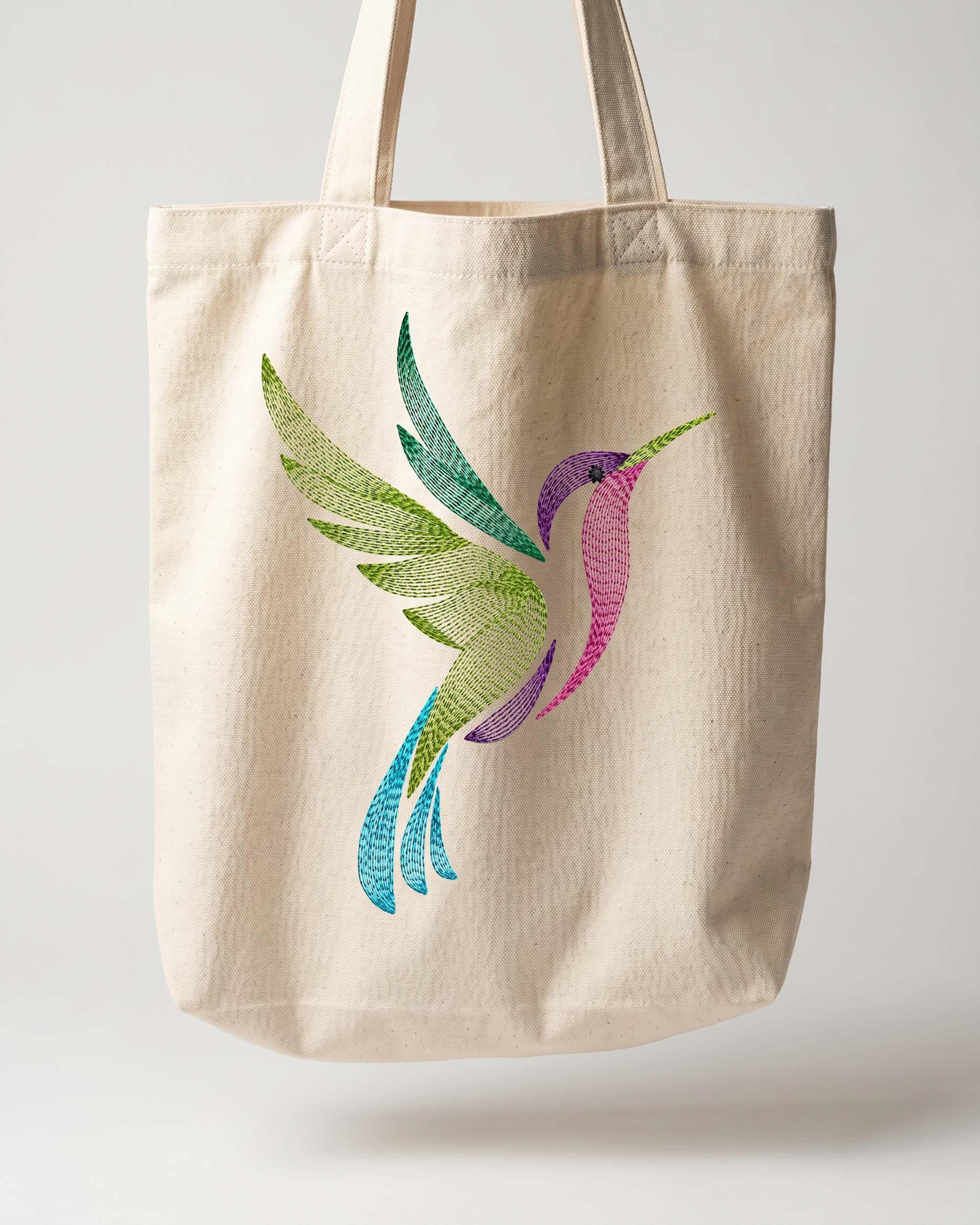 Flying Hummingbird Embroidery Design