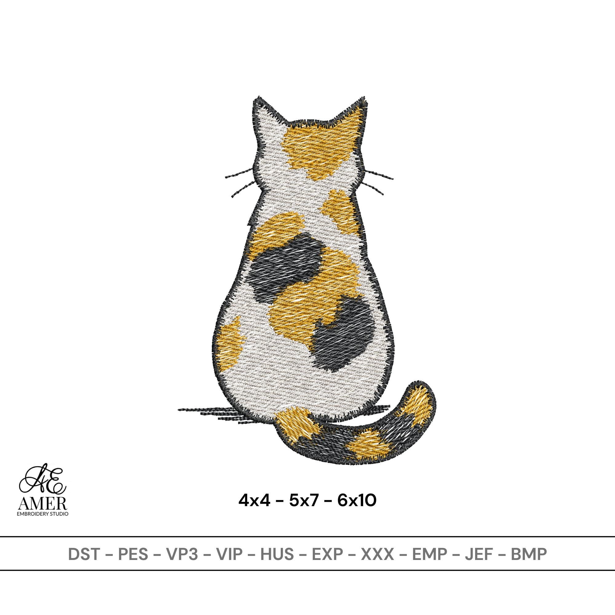 Sitting Cat Embroidery Design