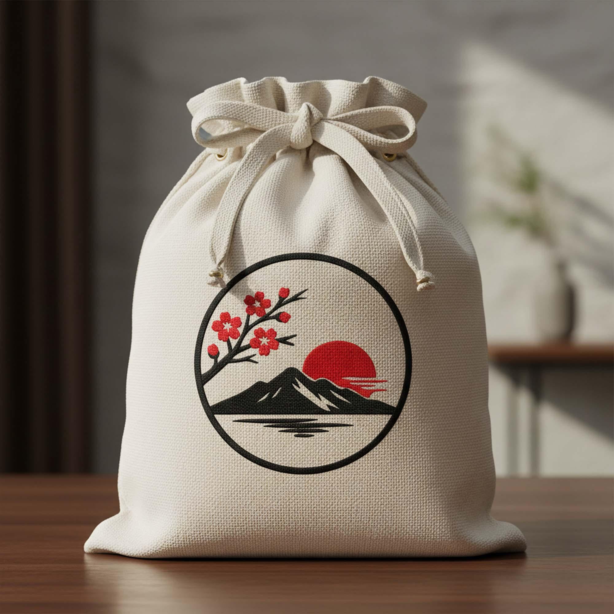 Japanese Landscape Cherry Blossom Machine Embroidery Desin worksheet
