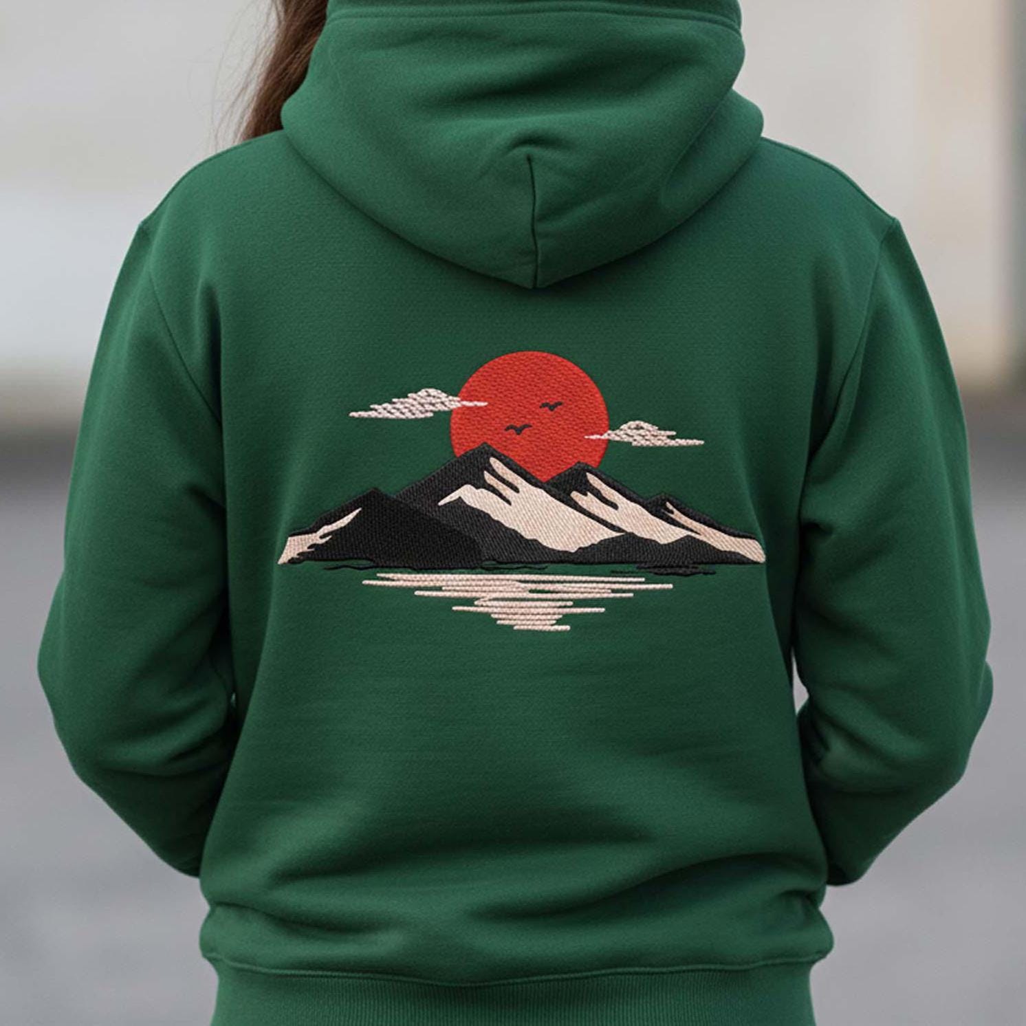 Japanese Sunset Mountain Machine Embroidery Desin worksheet