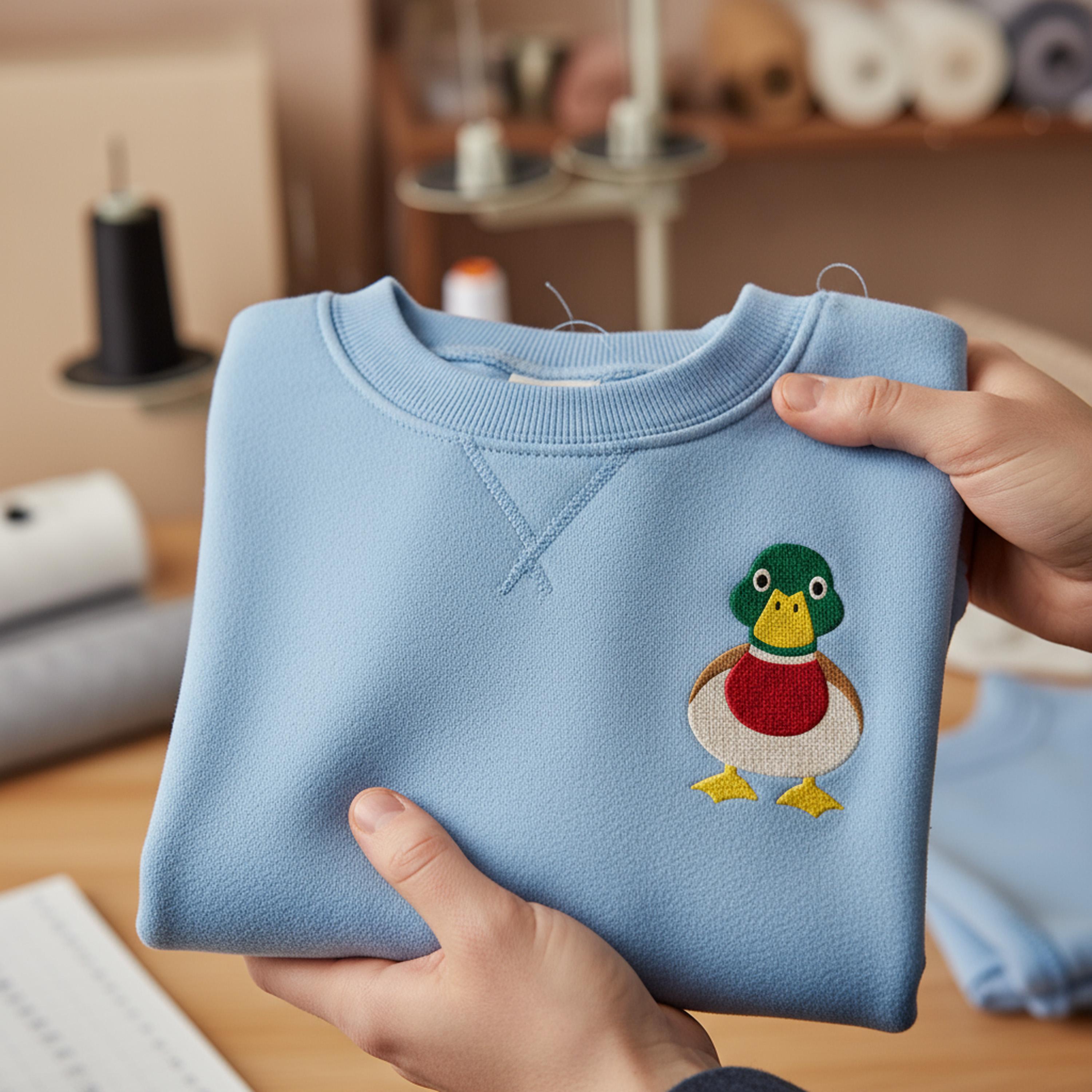 Mallard Duck Cartoon Machine Embroidery Design mockup preview 3