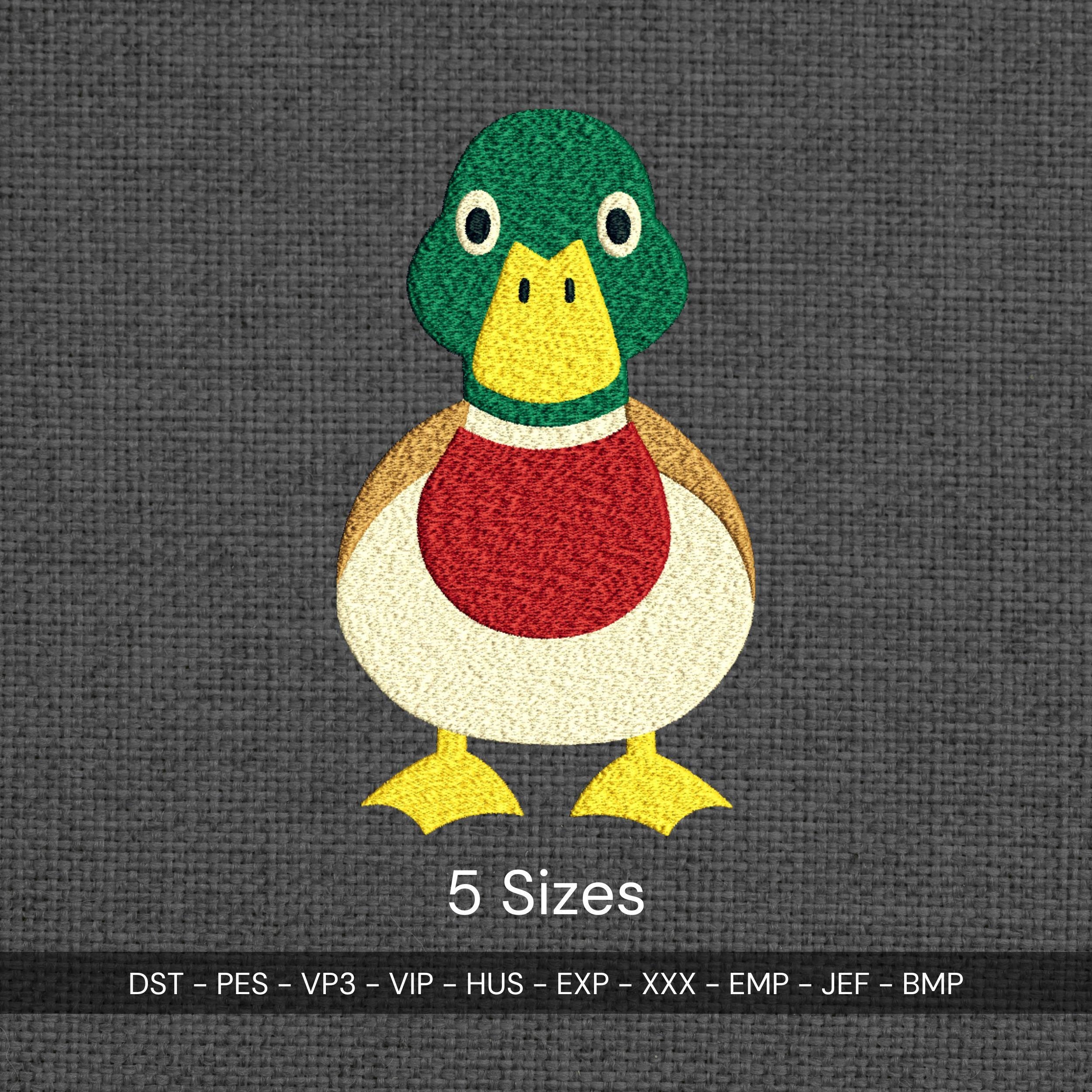 size chart for Mallard Duck Cartoon Machine Embroidery Design