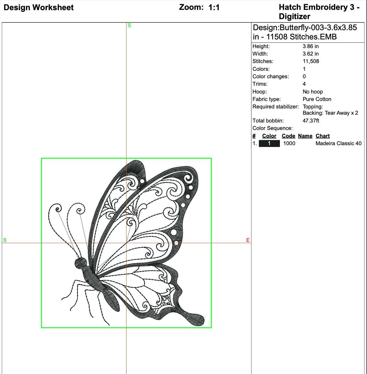 Mandala Butterfly Machine embroidery mockup preview 9