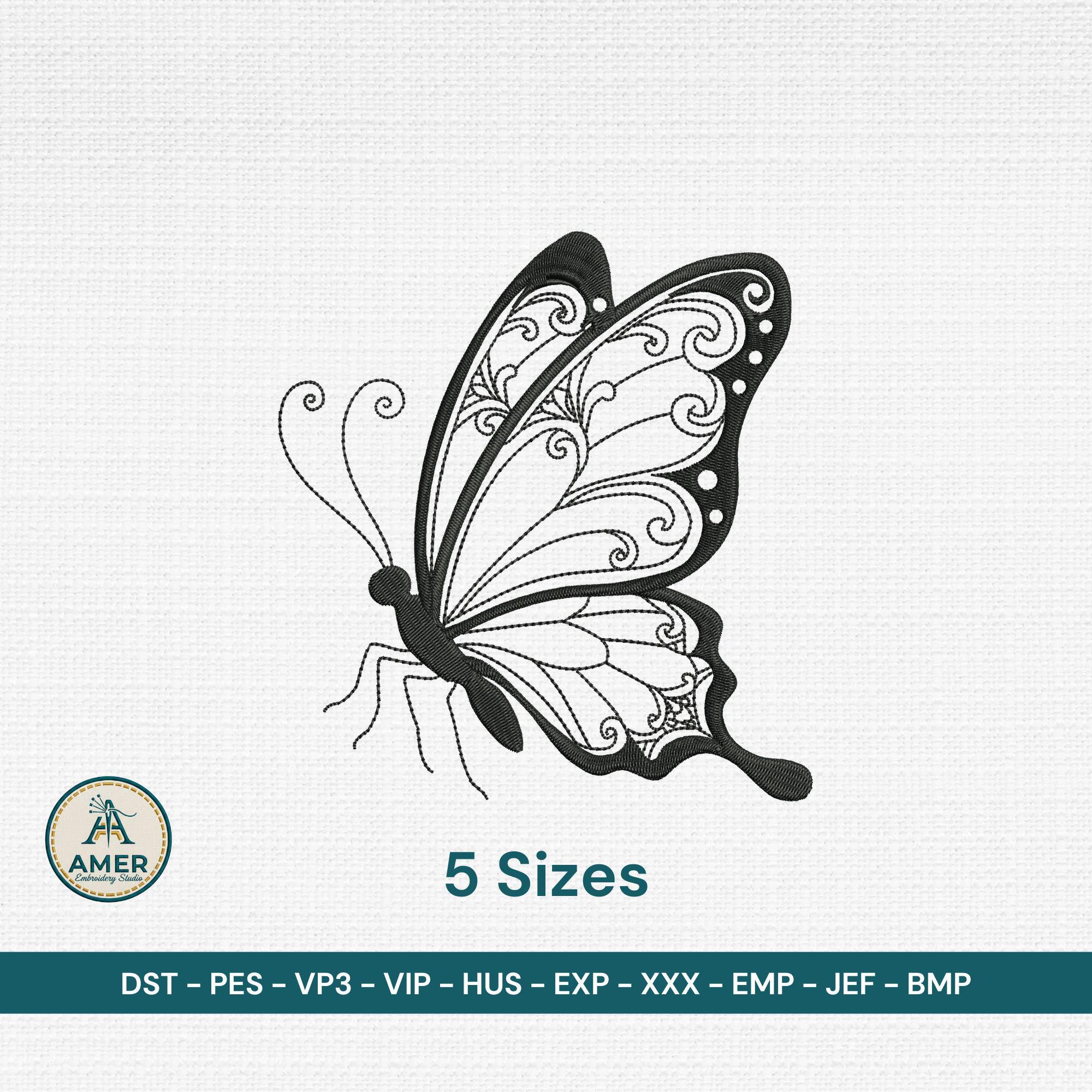 size chart for Mandala Butterfly Machine embroidery